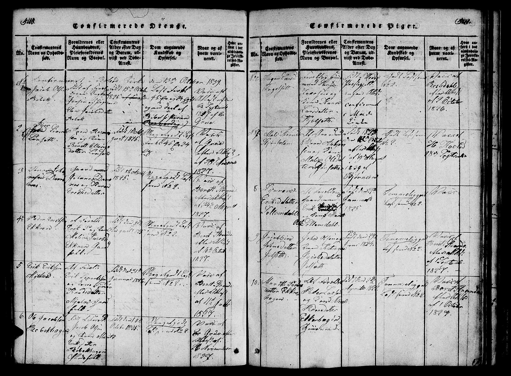 Ministerialprotokoller, klokkerbøker og fødselsregistre - Møre og Romsdal, AV/SAT-A-1454/555/L0652: Parish register (official) no. 555A03, 1817-1843, p. 540-541