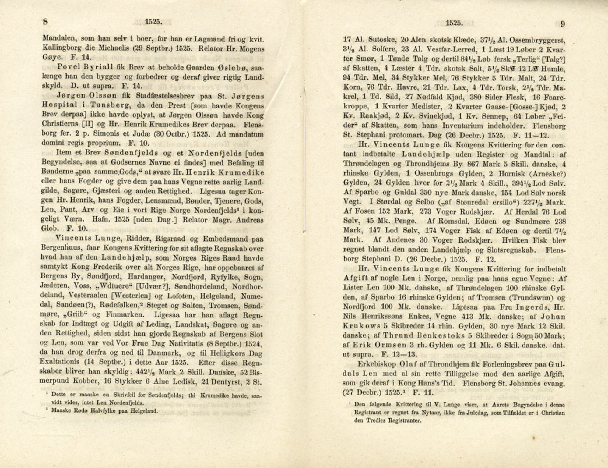 Publikasjoner utgitt av Det Norske Historiske Kildeskriftfond, PUBL/-/-/-: Norske Rigs-Registranter, bind 1, 1523-1571, p. 8-9