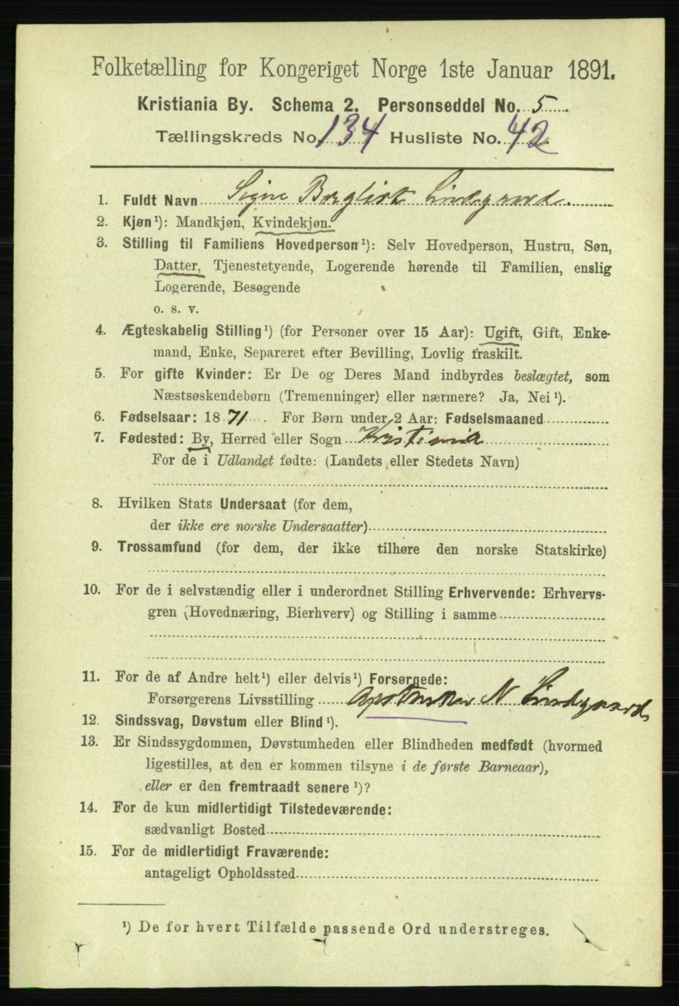 RA, 1891 census for 0301 Kristiania, 1891, p. 74410