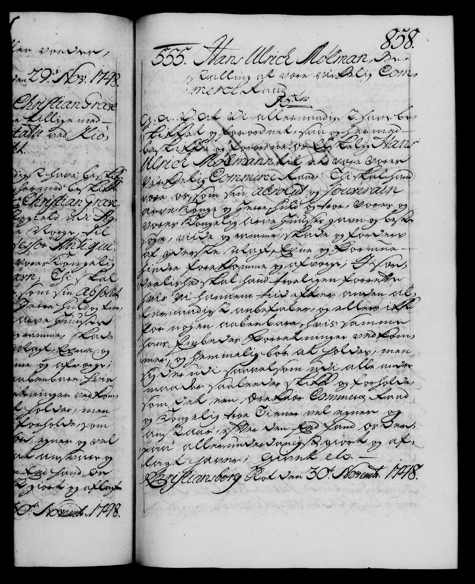 Danske Kanselli 1572-1799, AV/RA-EA-3023/F/Fc/Fca/Fcaa/L0035: Norske registre, 1746-1748, p. 858a