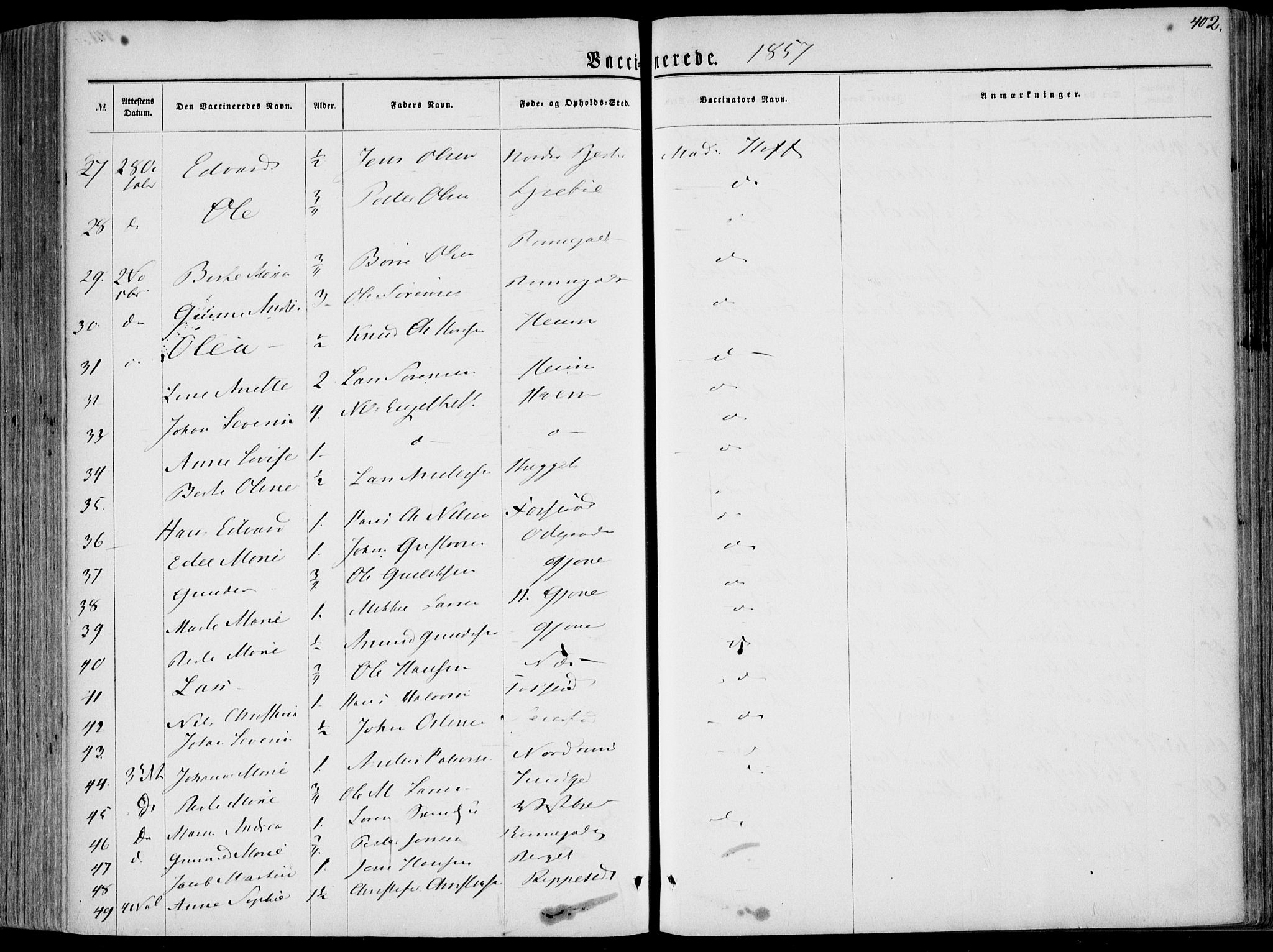 Hedrum kirkebøker, SAKO/A-344/F/Fa/L0007: Parish register (official) no. I 7, 1857-1868, p. 402