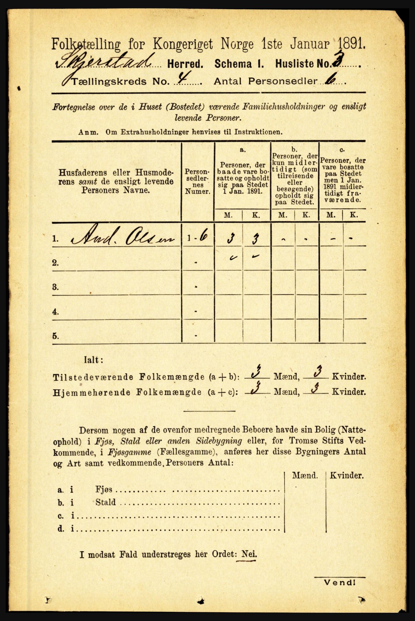 RA, 1891 census for 1842 Skjerstad, 1891, p. 1064