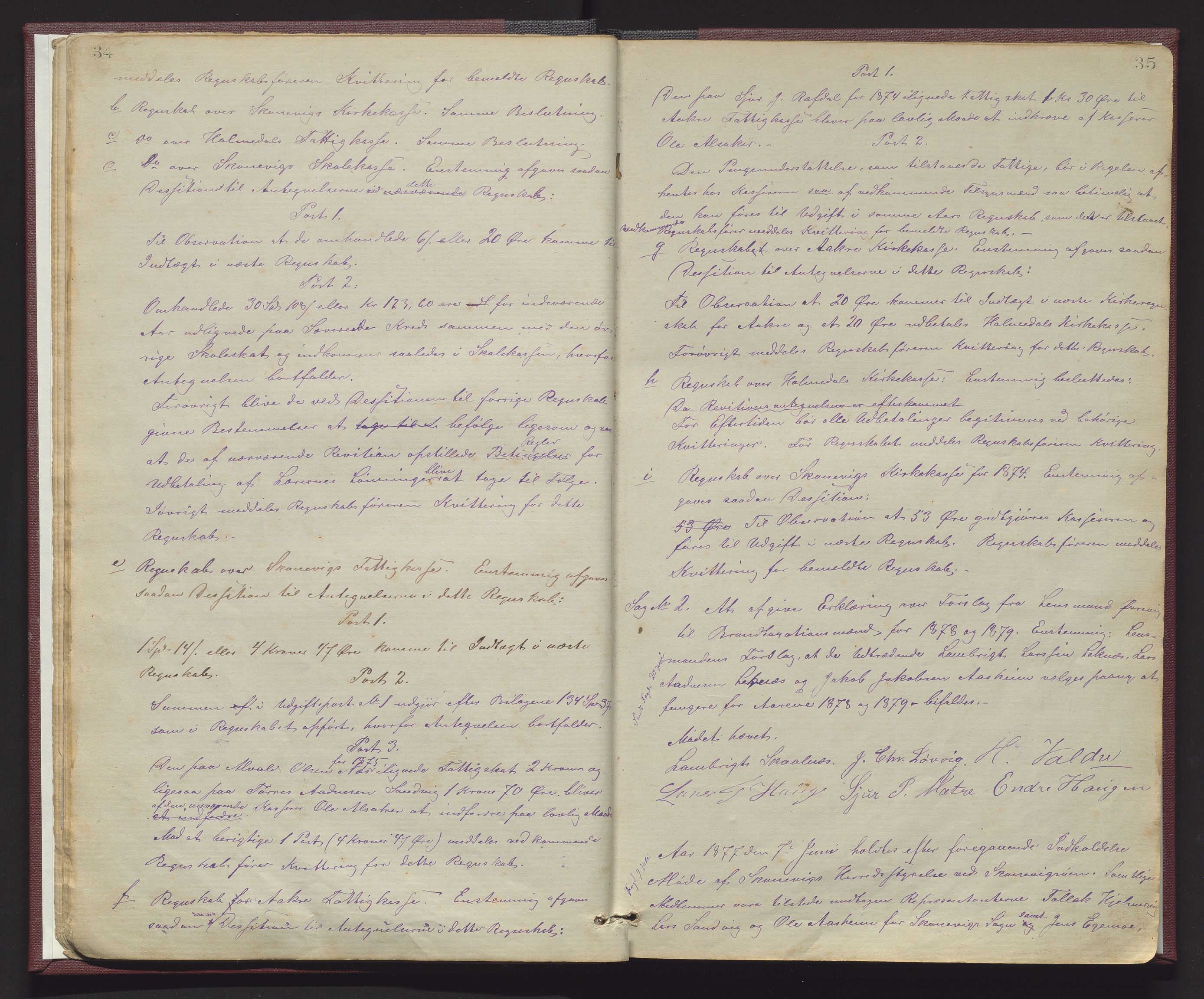 Skånevik kommune. Formannskapet, IKAH/1212-021/A/Aa/L0003: Møtebok for Skånevik formannskap og heradsstyre, 1875-1889, p. 34-35