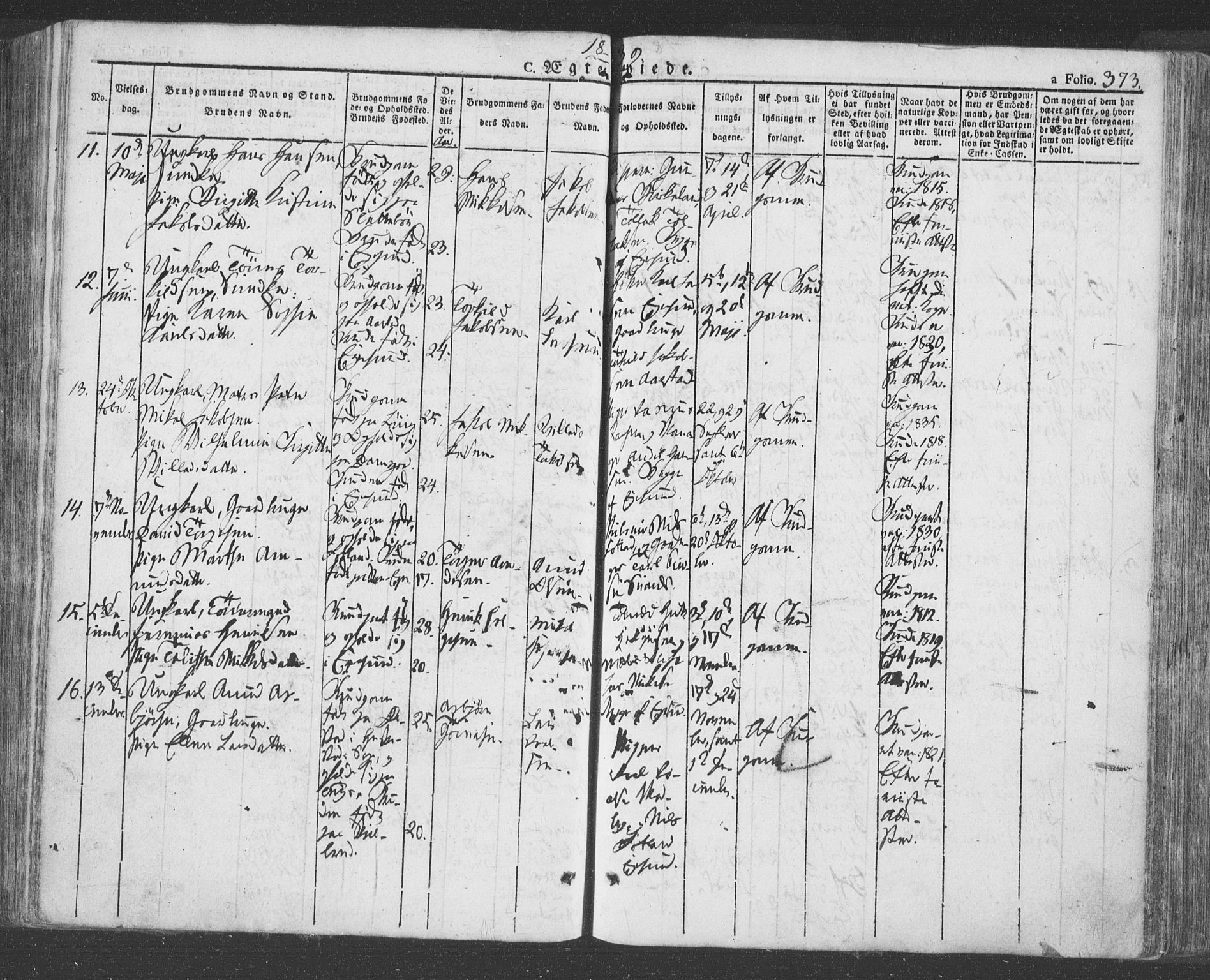 Eigersund sokneprestkontor, AV/SAST-A-101807/S08/L0009: Parish register (official) no. A 9, 1827-1850, p. 373