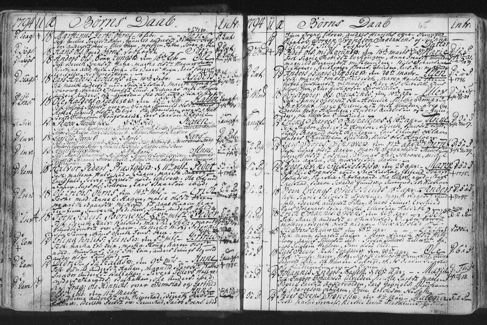 Ministerialprotokoller, klokkerbøker og fødselsregistre - Nord-Trøndelag, SAT/A-1458/723/L0232: Parish register (official) no. 723A03, 1781-1804, p. 65