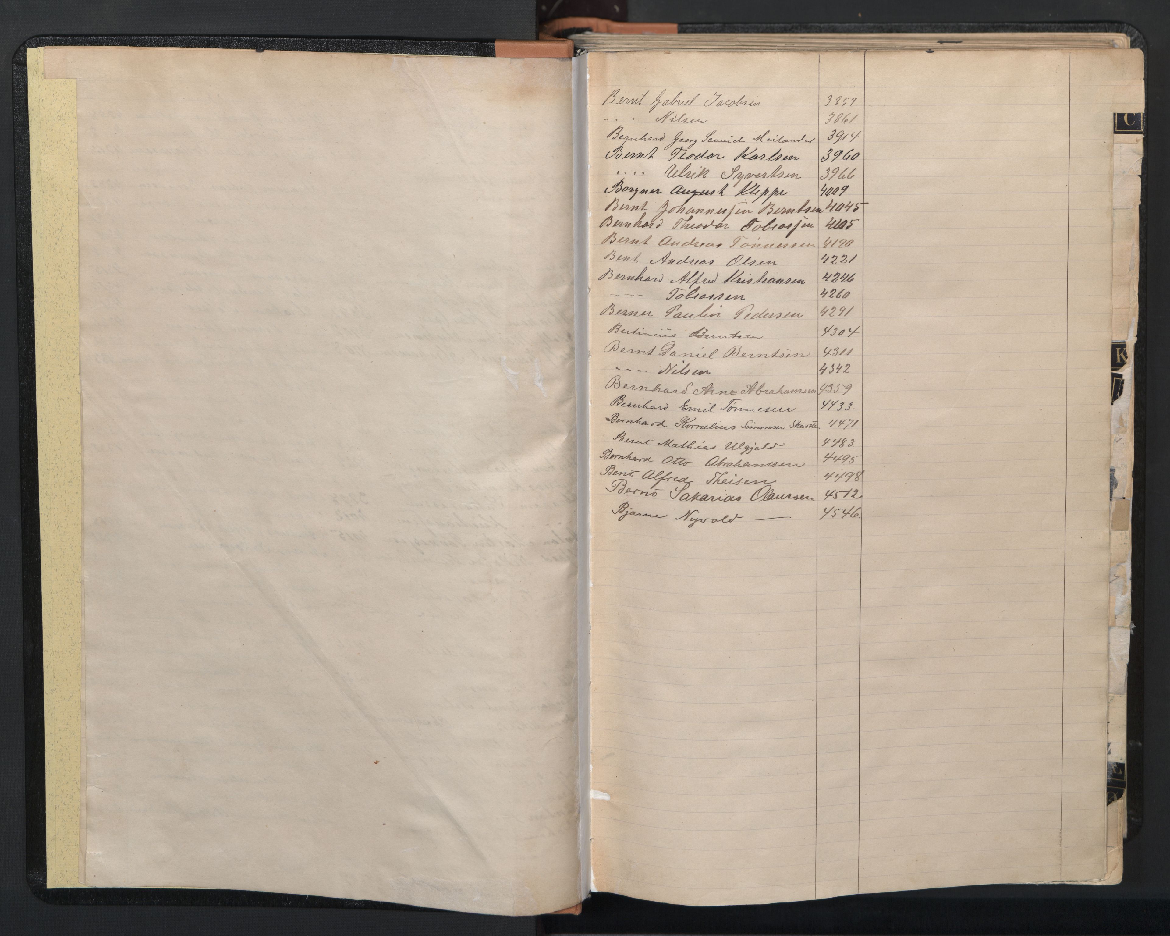 Farsund mønstringskrets, AV/SAK-2031-0017/F/Fa/L0003: Annotasjonsrulle nr 3816-5304 med register, M-3, 1894-1948, p. 5