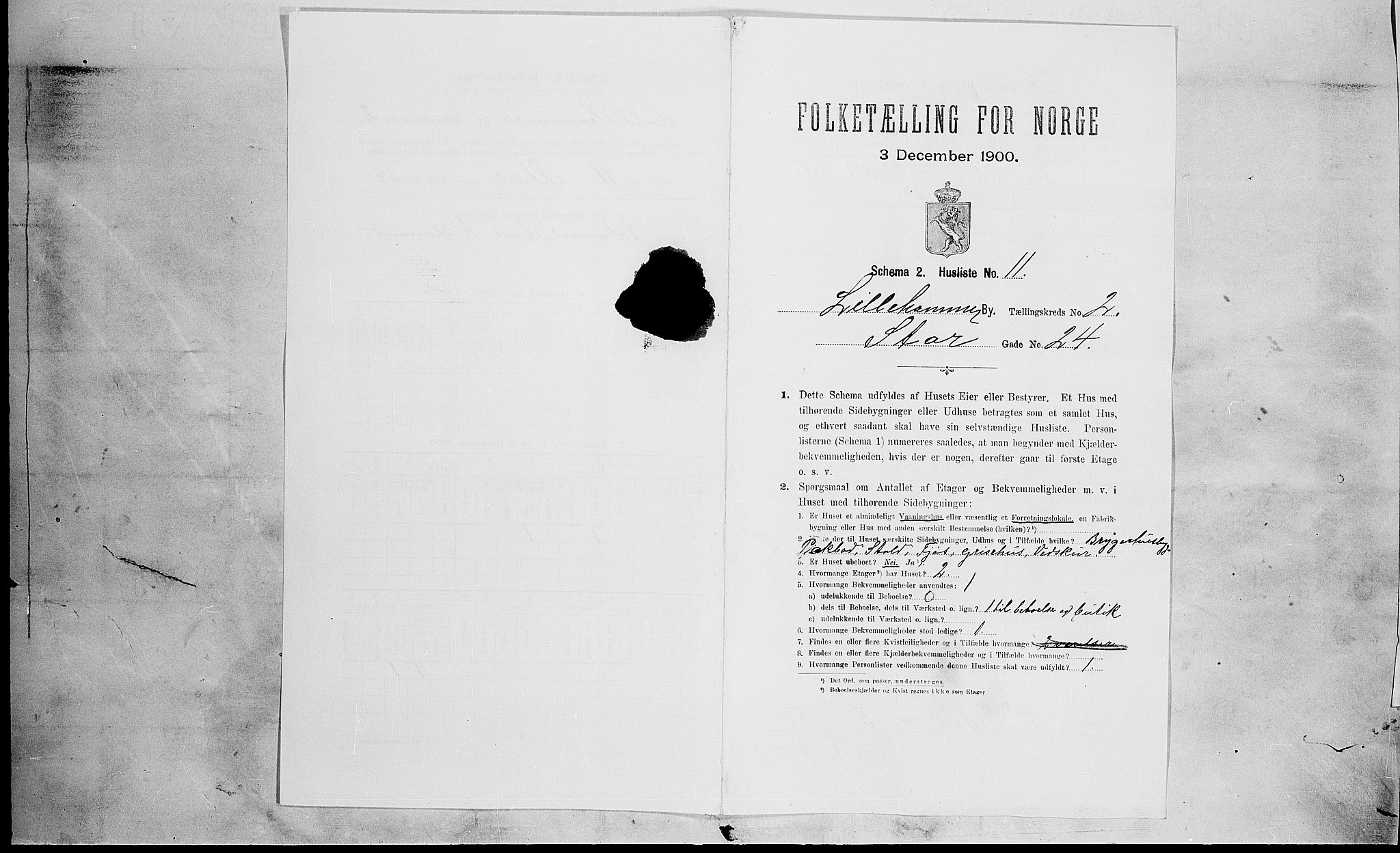 SAH, 1900 census for Lillehammer, 1900, p. 28