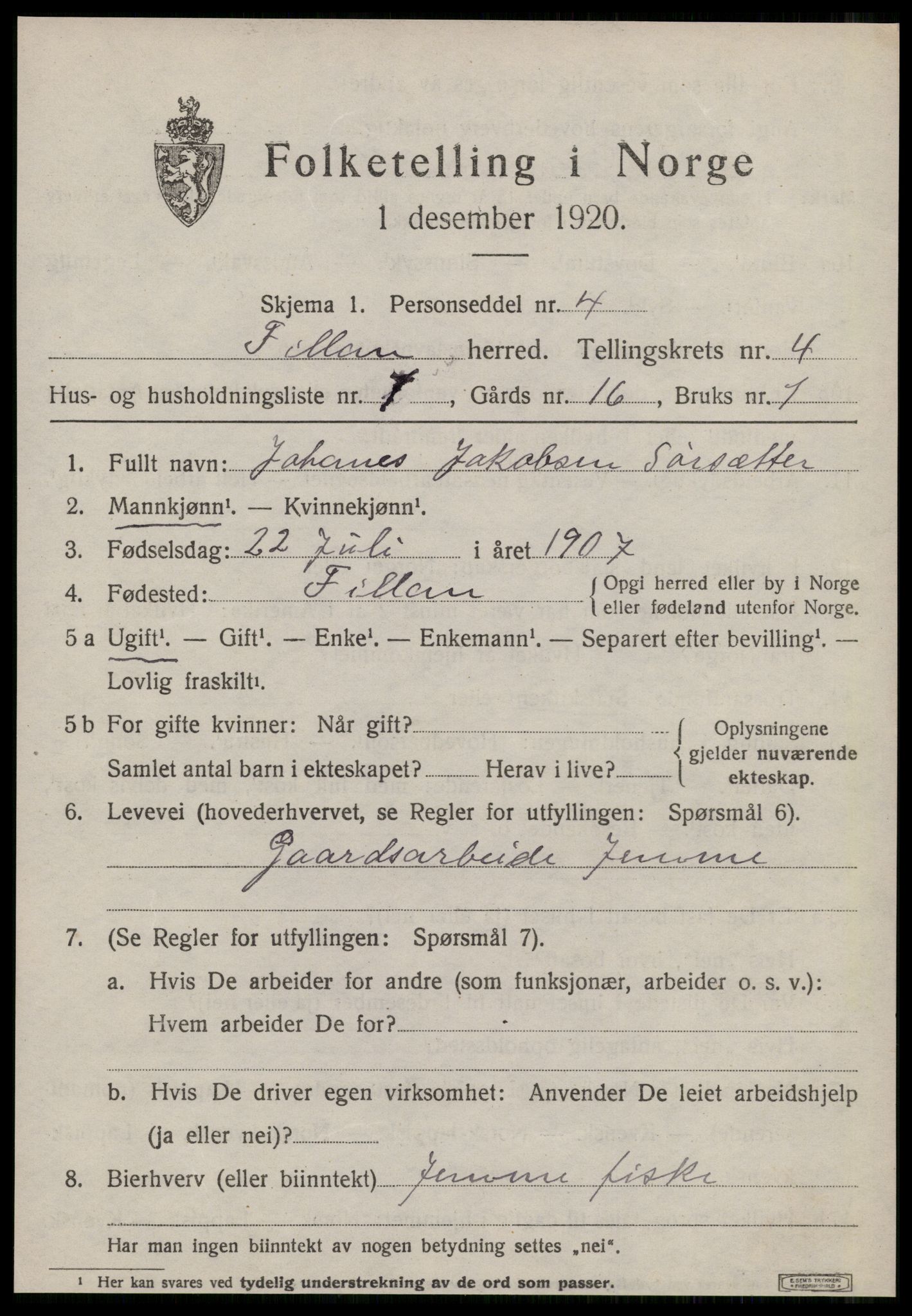 SAT, 1920 census for Fillan, 1920, p. 1766