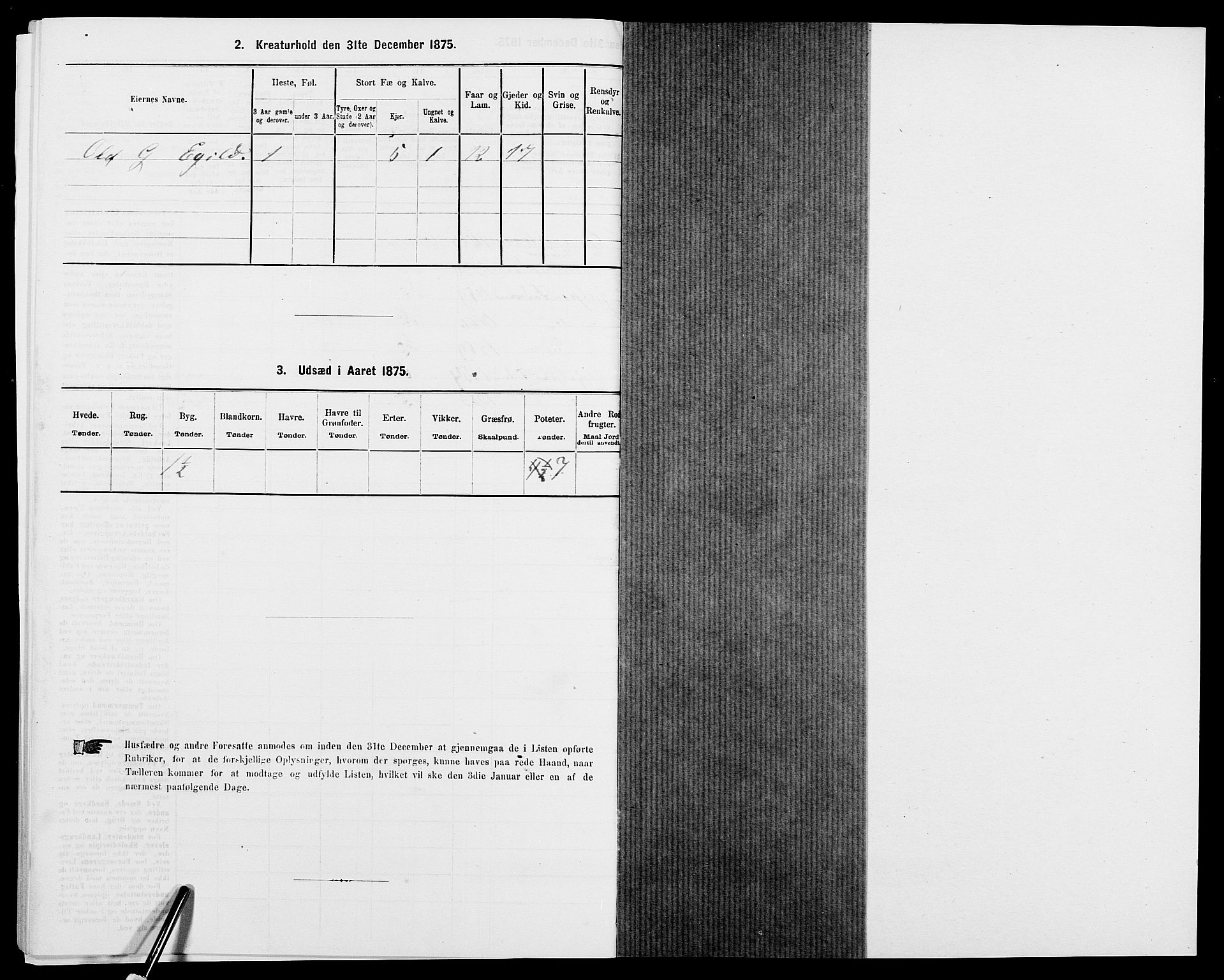 SAK, 1875 census for 0980P Åseral, 1875, p. 347