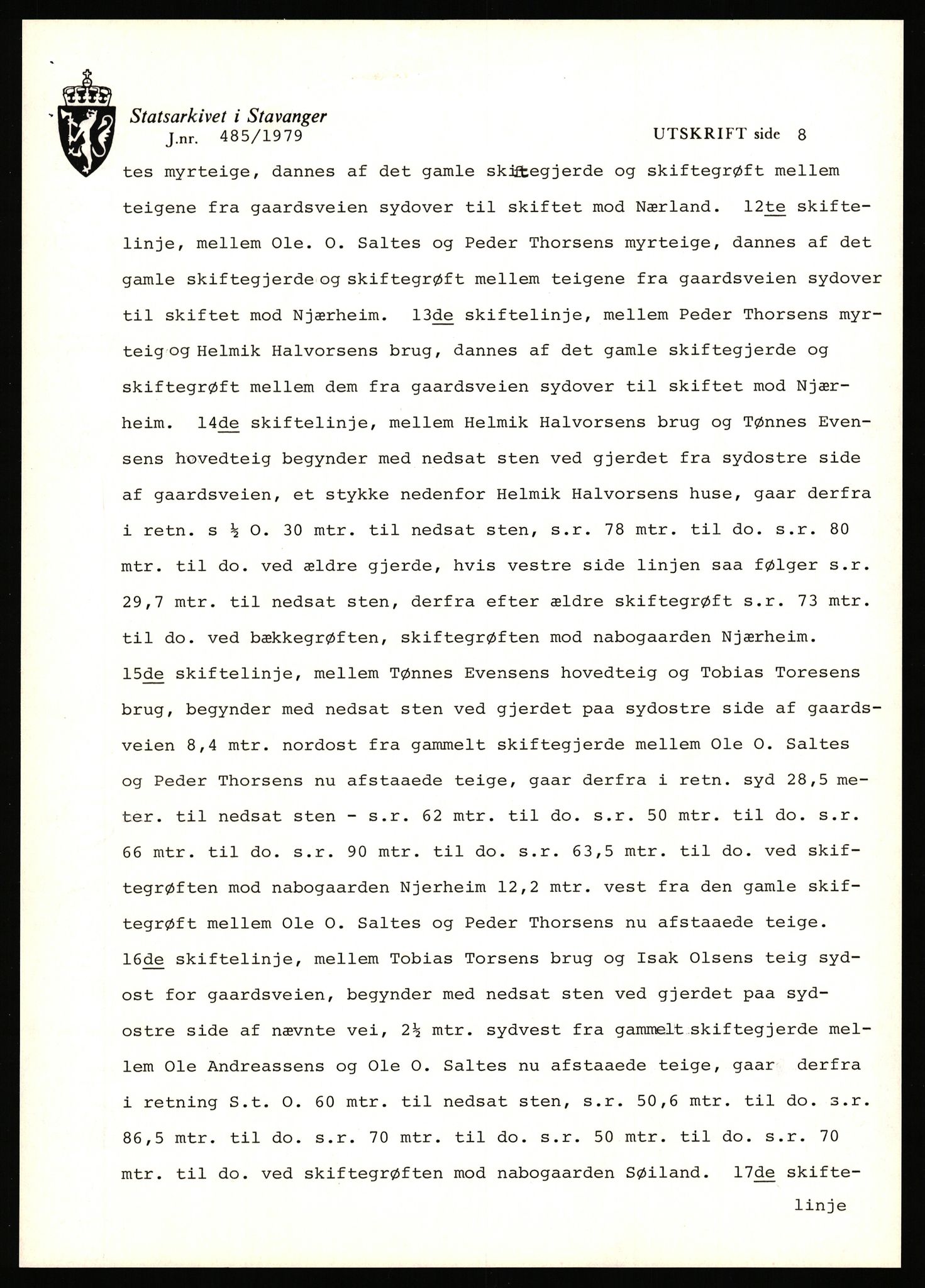 Statsarkivet i Stavanger, AV/SAST-A-101971/03/Y/Yj/L0041: Avskrifter sortert etter gårdsnavn: Hustveit i Vikedal - Høivik indre, 1750-1930, p. 397