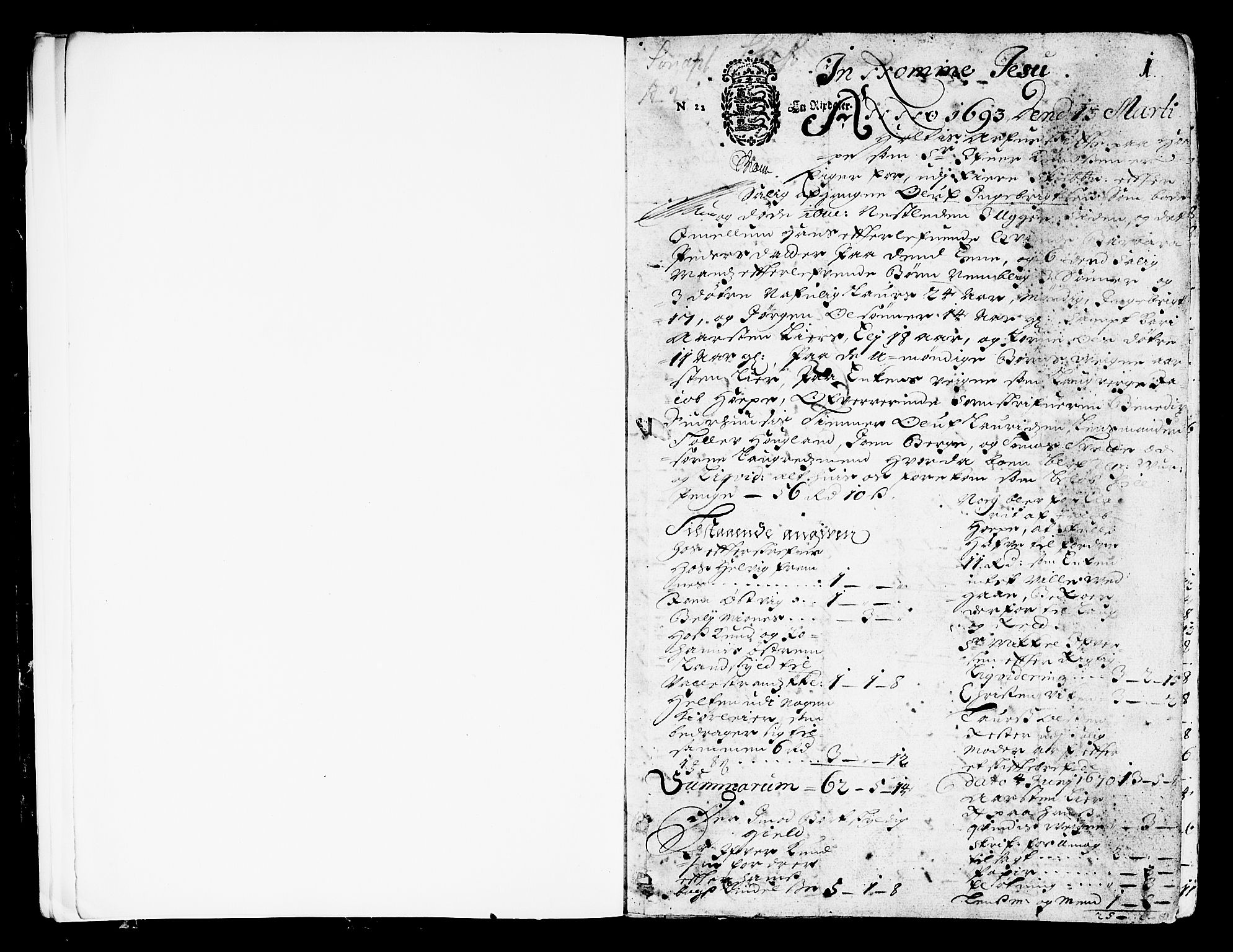 Sunnhordland sorenskrivar, SAB/A-2401/1/H/Ha/Haa/L0002: Skifteprotokollar. Register på kort. Fol 290- ut, 1693-1695, p. 0b-1a