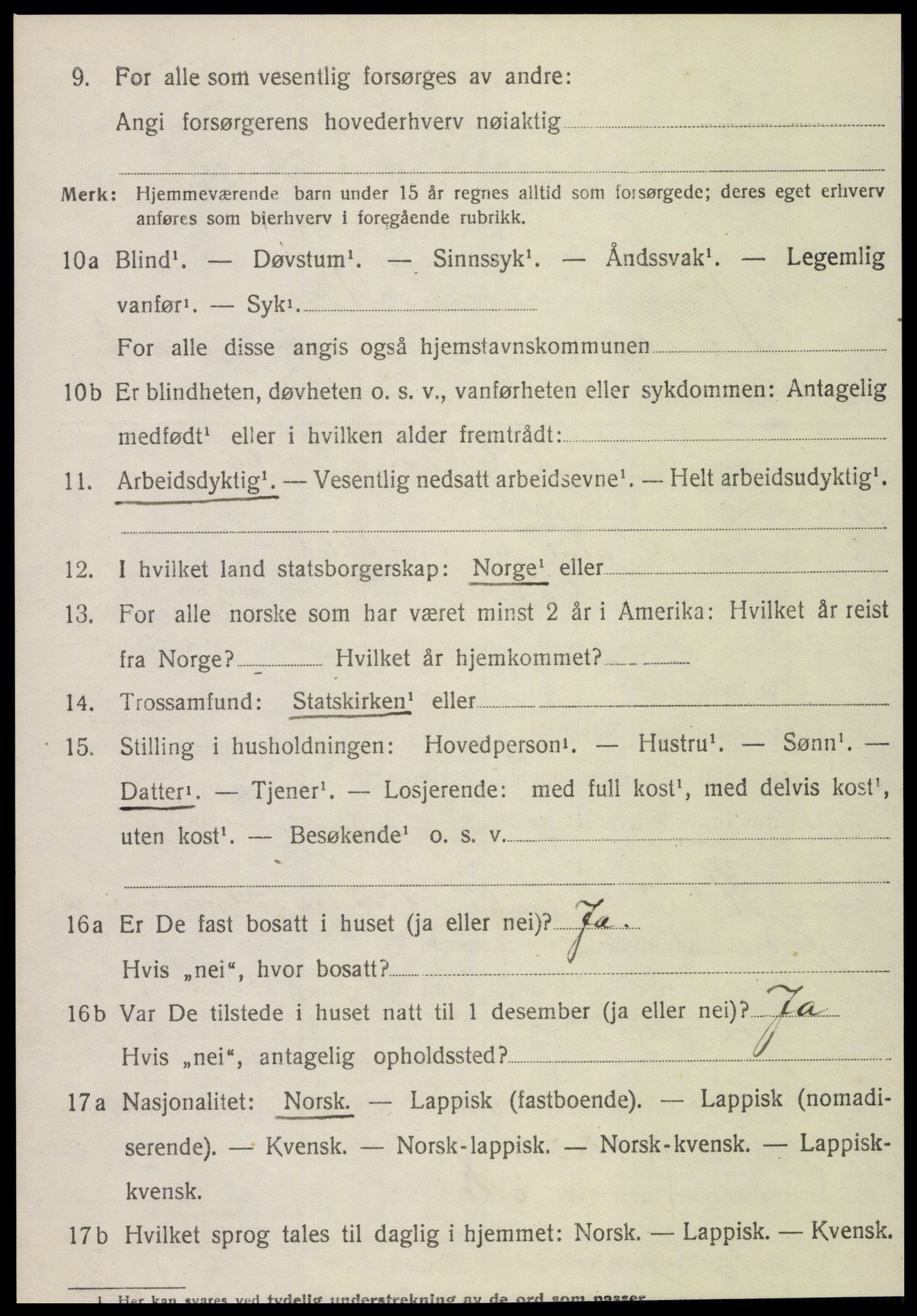 SAT, 1920 census for Lånke, 1920, p. 821