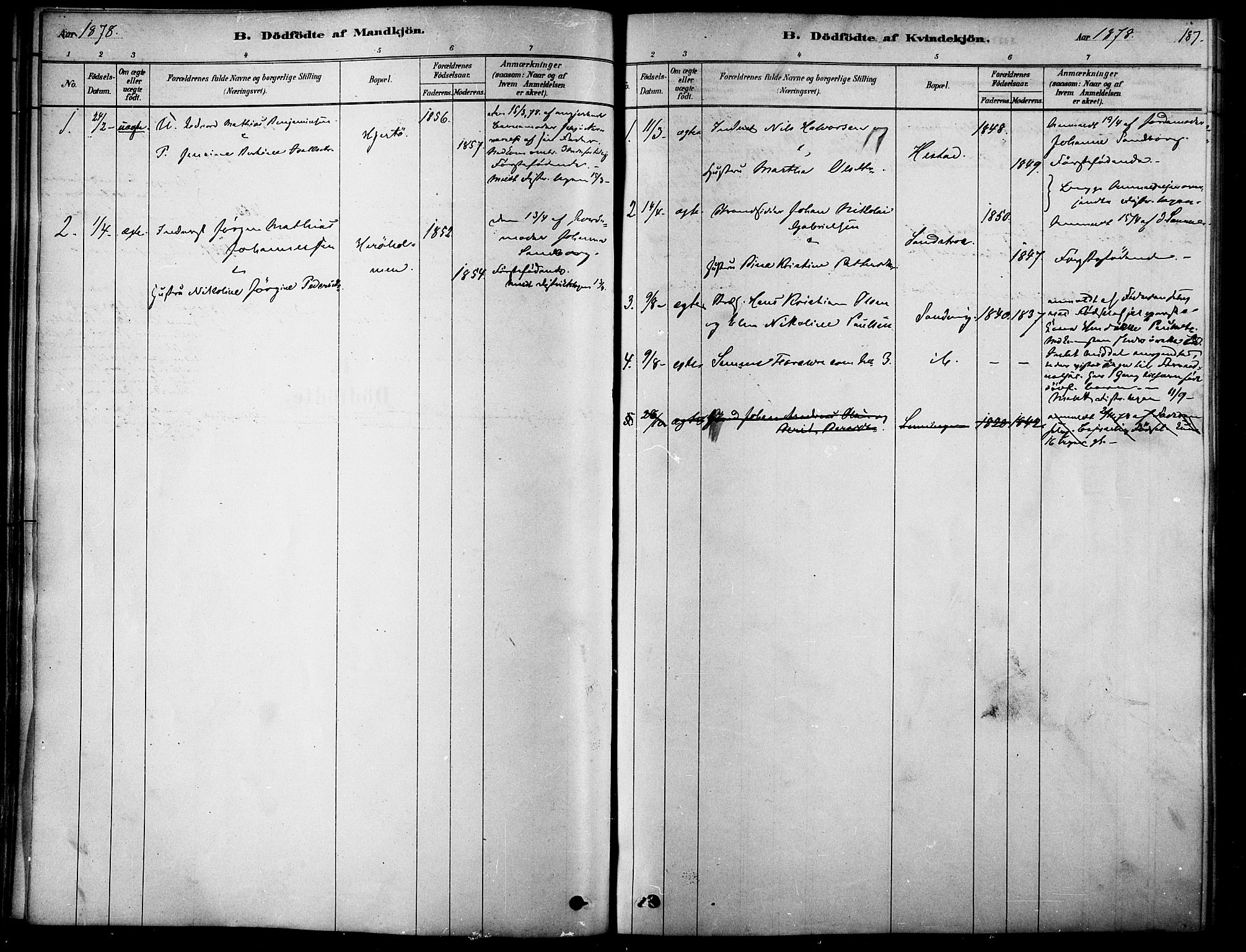 Ministerialprotokoller, klokkerbøker og fødselsregistre - Nordland, SAT/A-1459/834/L0507: Parish register (official) no. 834A05, 1878-1892, p. 187