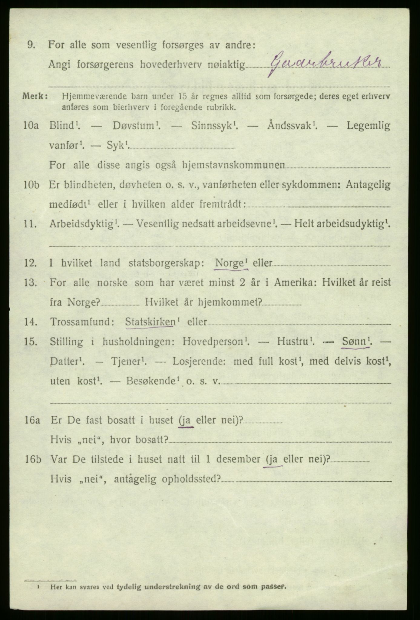 SAB, 1920 census for Gaular, 1920, p. 1813