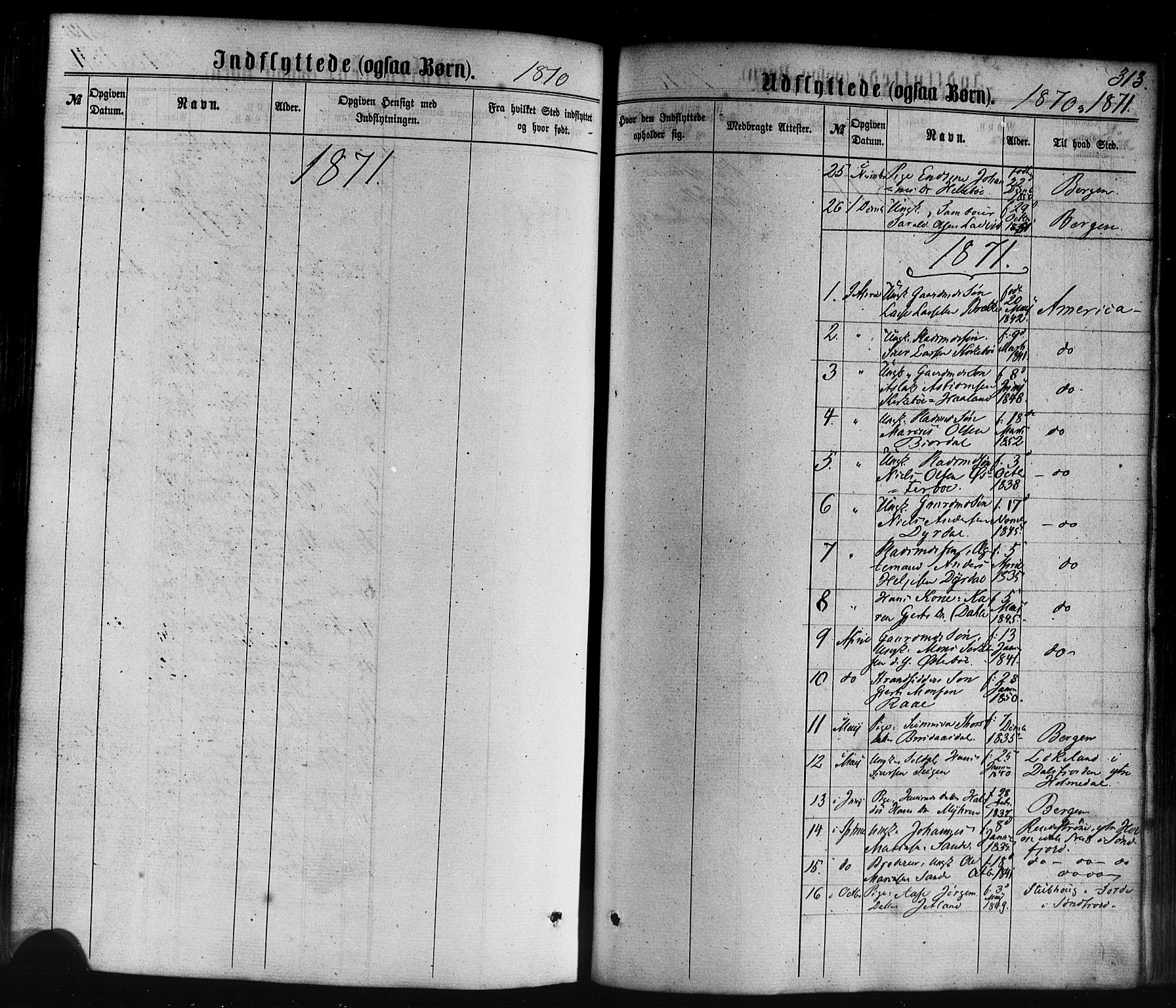 Lavik sokneprestembete, SAB/A-80901: Parish register (official) no. A 4, 1864-1881, p. 313