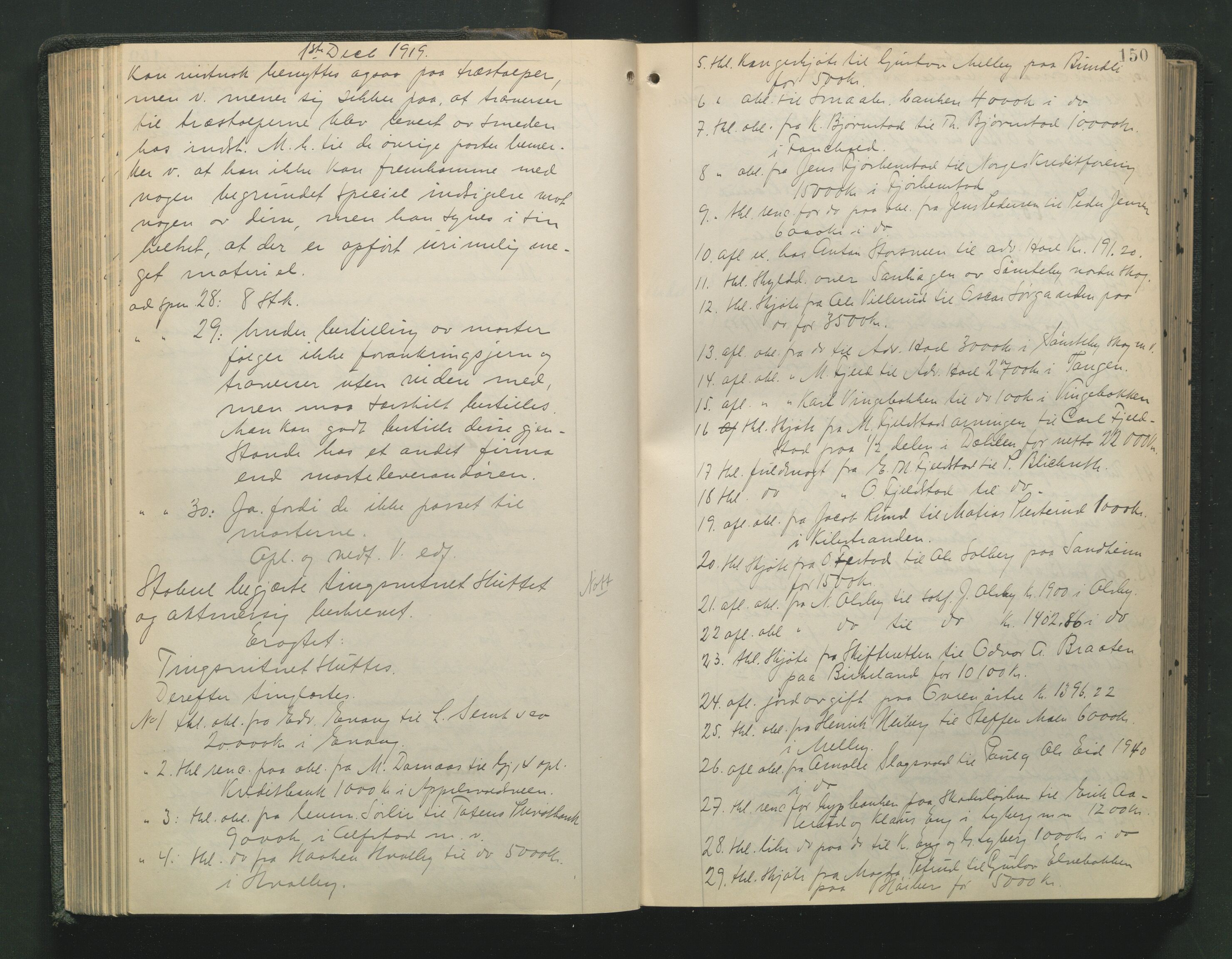 Toten tingrett, AV/SAH-TING-006/G/Gb/Gba/L0066: Tingbok, 1919-1921, p. 149b-150a