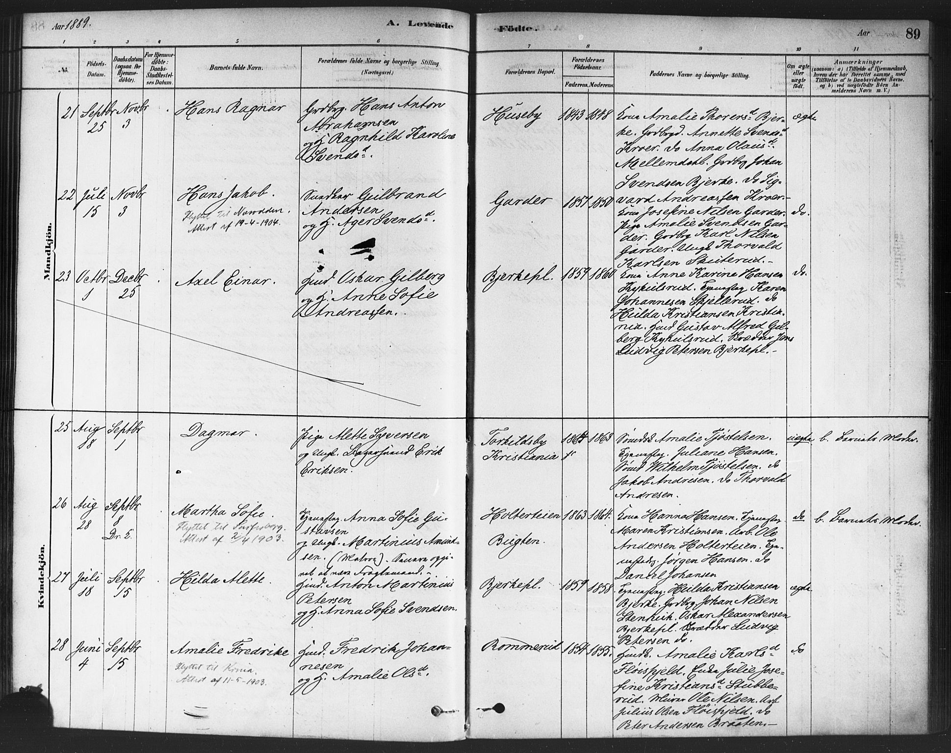 Drøbak prestekontor Kirkebøker, AV/SAO-A-10142a/F/Fc/L0002: Parish register (official) no. III 2, 1878-1891, p. 89