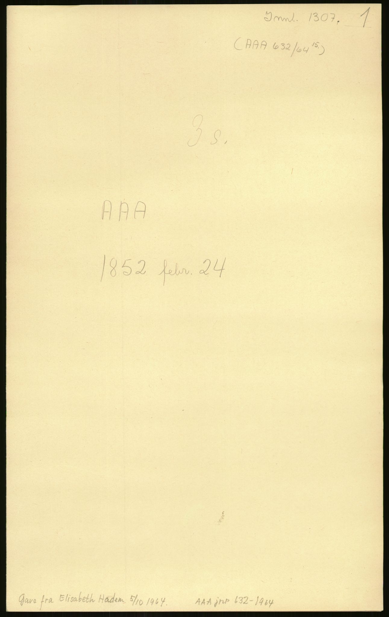 Samlinger til kildeutgivelse, Amerikabrevene, RA/EA-4057/F/L0026: Innlån fra Aust-Agder: Aust-Agder-Arkivet - Erickson, 1838-1914, p. 463