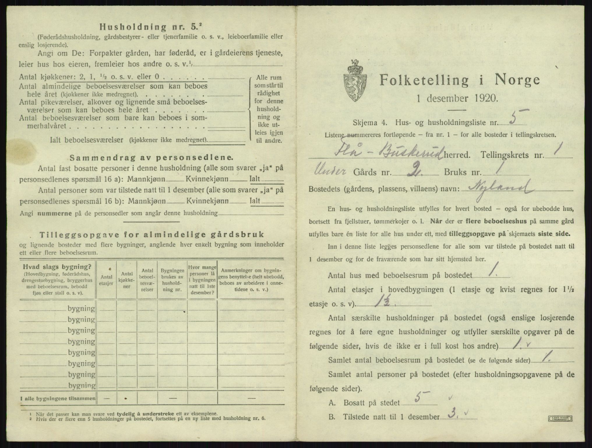 SAKO, 1920 census for Flå, 1920, p. 38