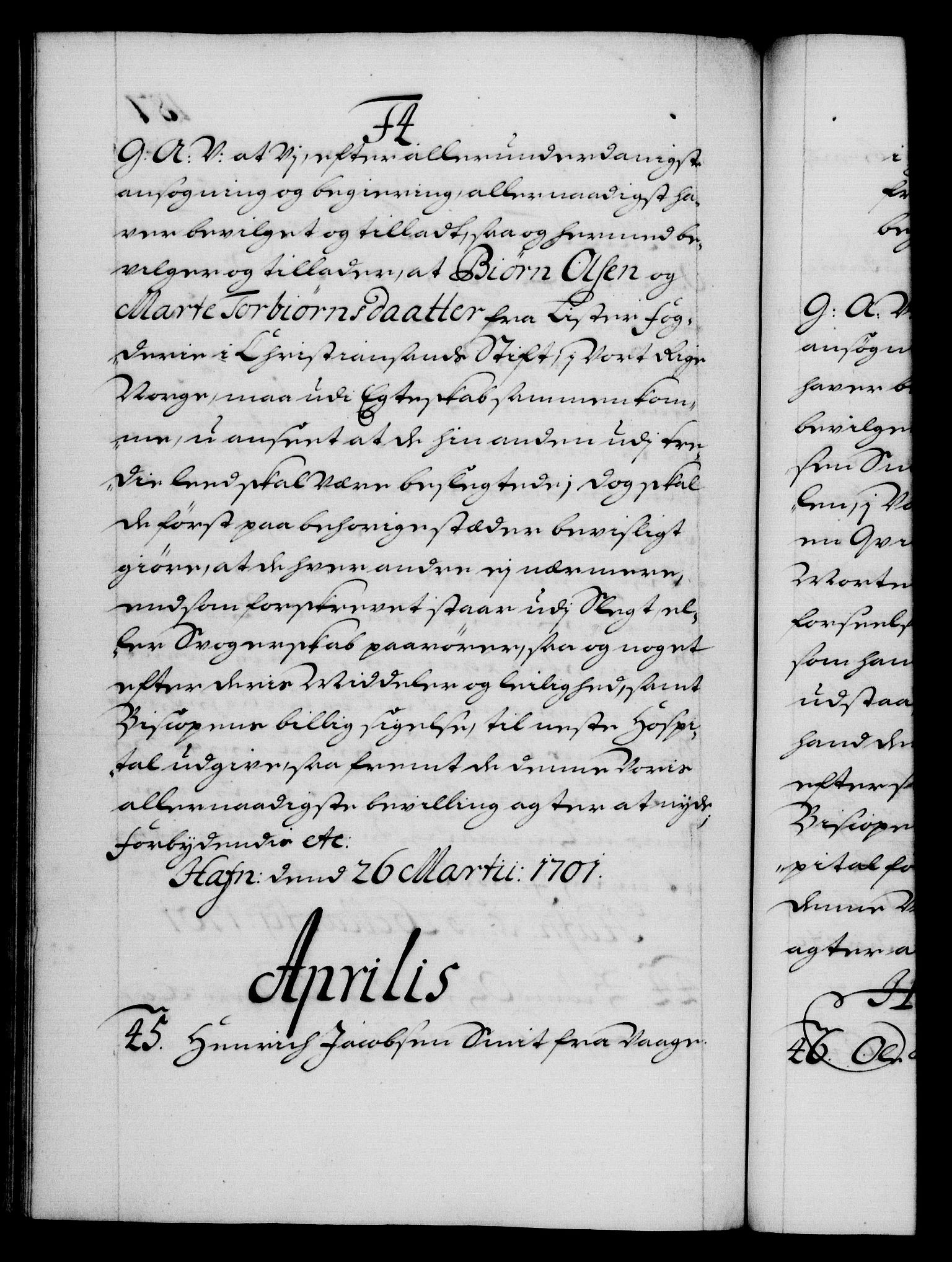 Danske Kanselli 1572-1799, RA/EA-3023/F/Fc/Fca/Fcaa/L0018: Norske registre, 1699-1703, p. 187b
