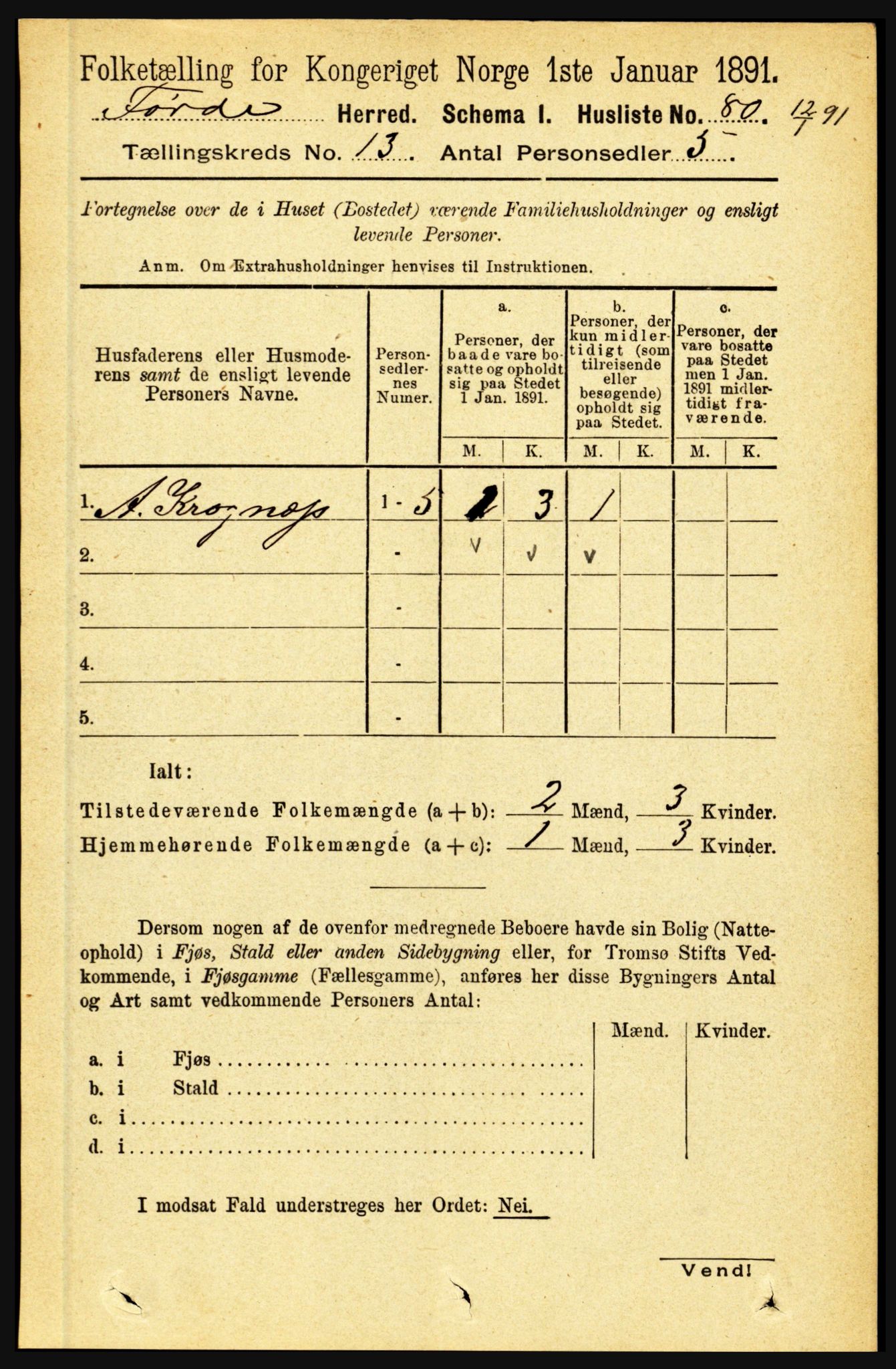 RA, 1891 census for 1432 Førde, 1891, p. 4574