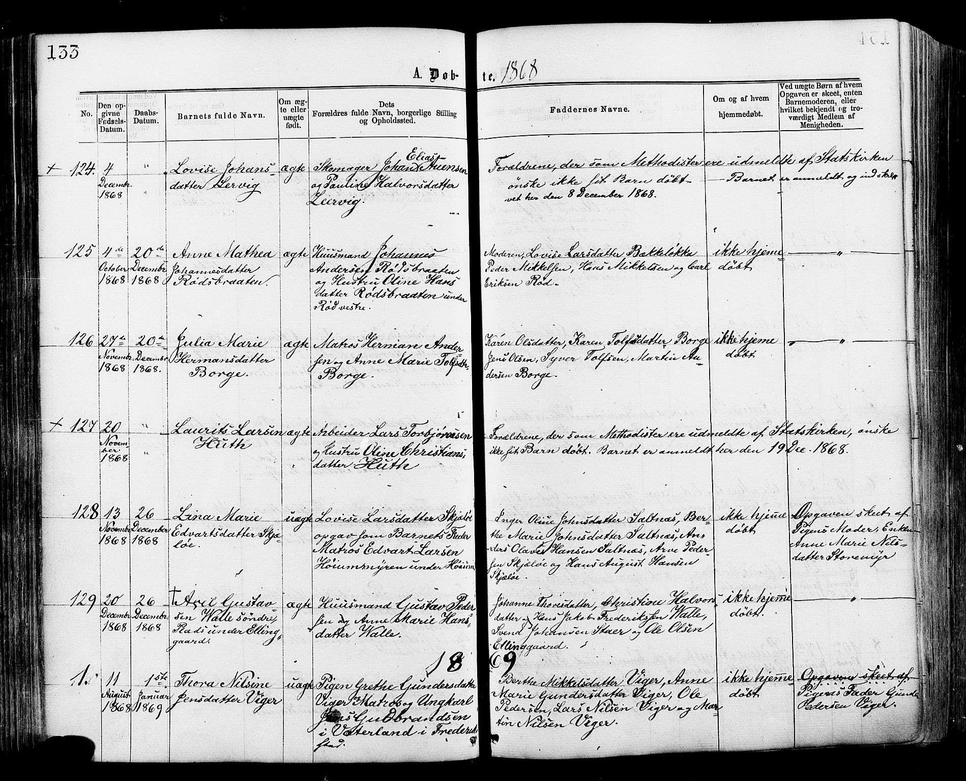 Onsøy prestekontor Kirkebøker, SAO/A-10914/F/Fa/L0004: Parish register (official) no. I 4, 1861-1877, p. 133