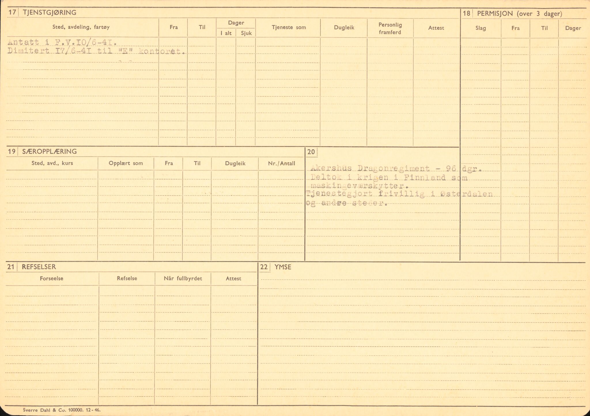 Forsvaret, Forsvarets overkommando/Luftforsvarsstaben, RA/RAFA-4079/P/Pa/L0024: Personellpapirer, 1910, p. 267