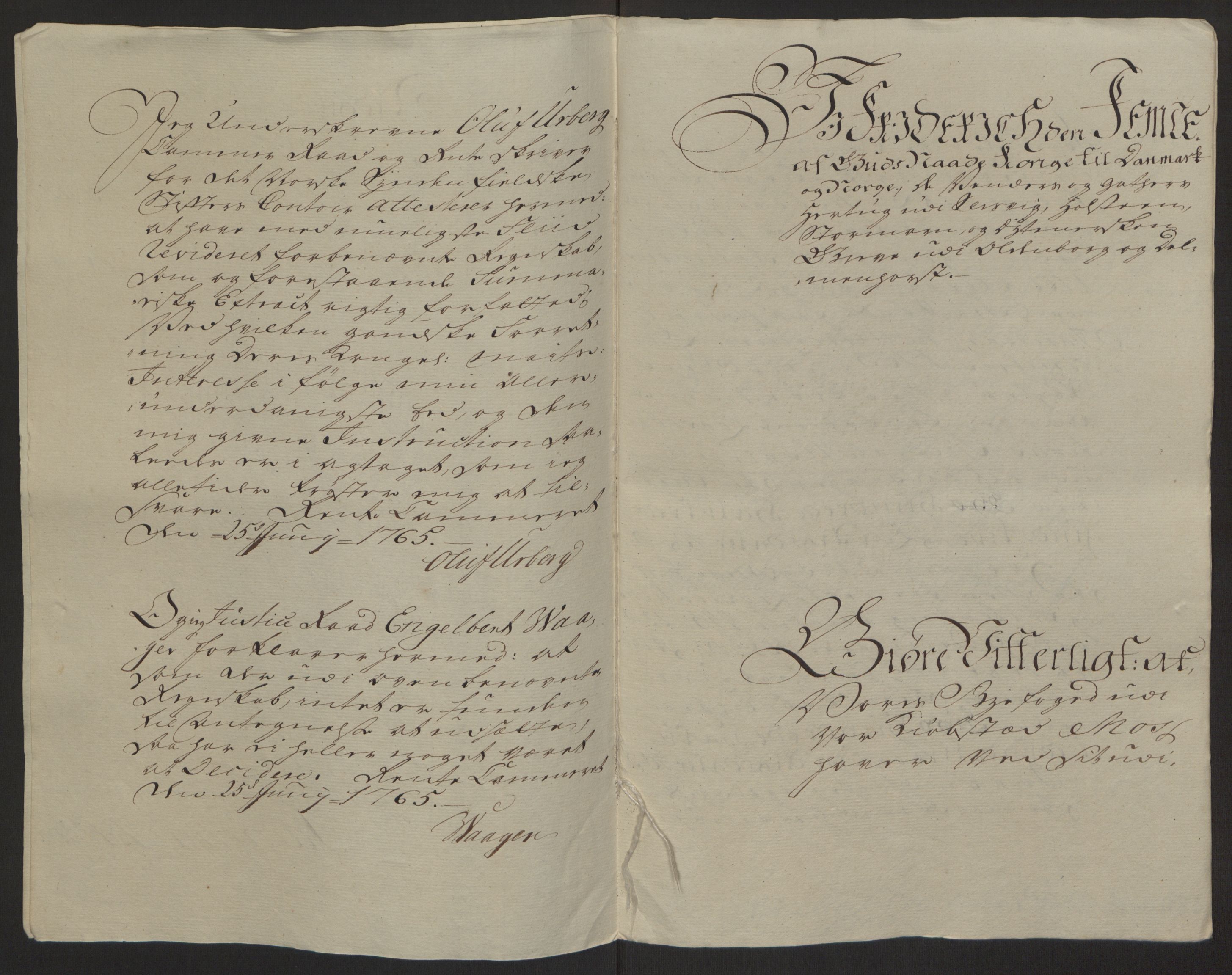 Rentekammeret inntil 1814, Reviderte regnskaper, Byregnskaper, AV/RA-EA-4066/R/Rc/L0042/0001: [C1] Kontribusjonsregnskap / Ekstraskatt, 1762-1765, p. 57