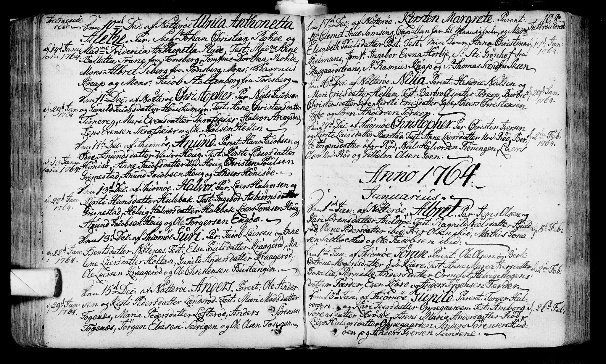 Nøtterøy kirkebøker, SAKO/A-354/F/Fa/L0002: Parish register (official) no. I 2, 1738-1790, p. 108