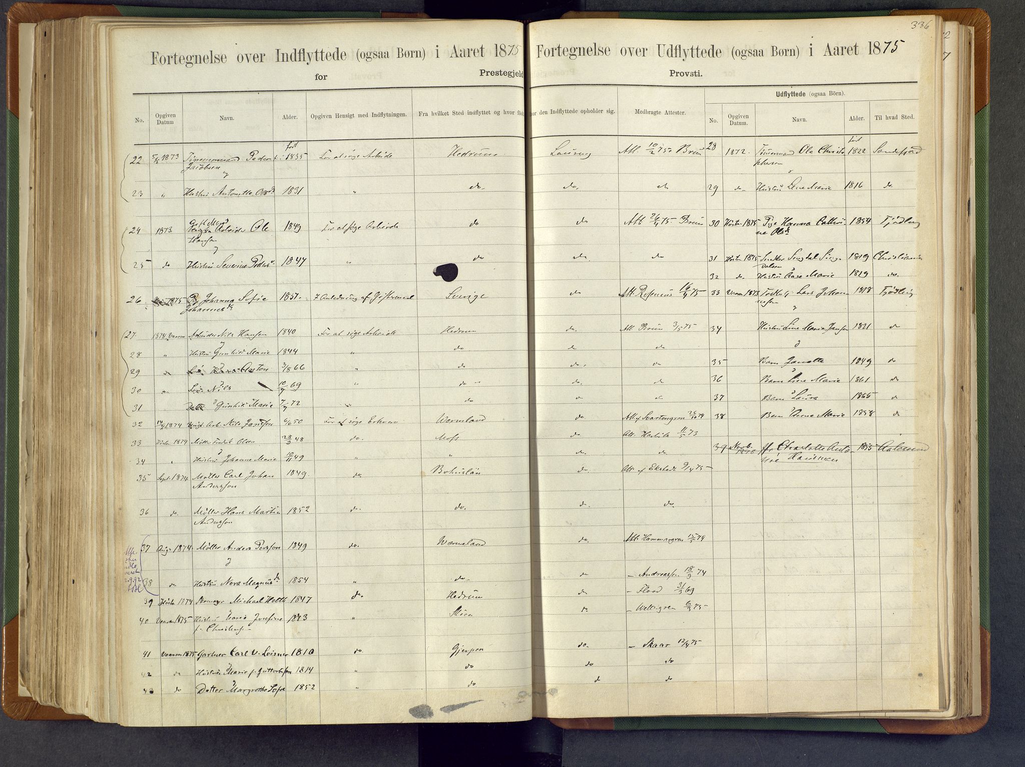 Larvik kirkebøker, SAKO/A-352/F/Fa/L0007: Parish register (official) no. I 7, 1871-1883, p. 336