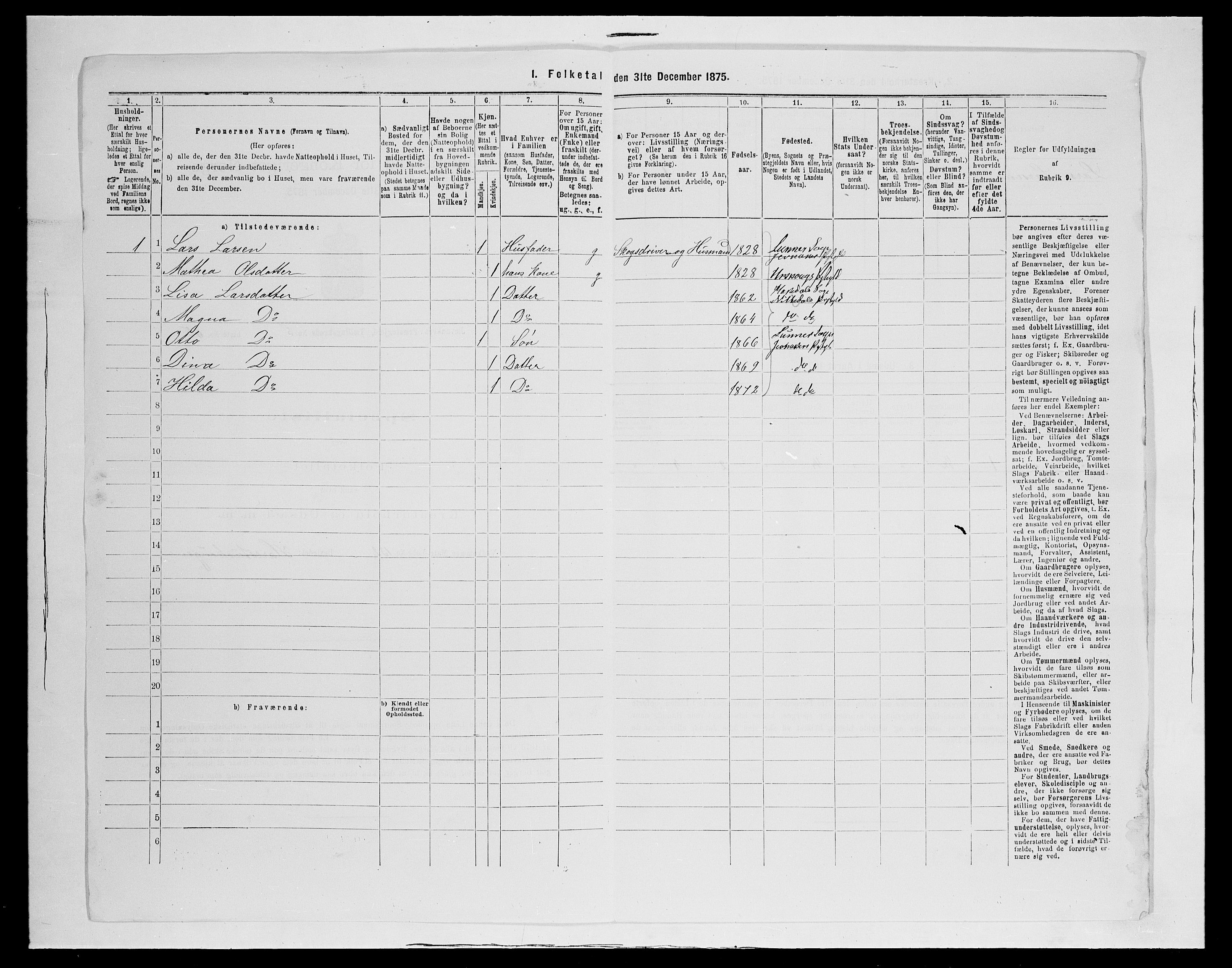 SAH, 1875 census for 0532P Jevnaker, 1875, p. 938