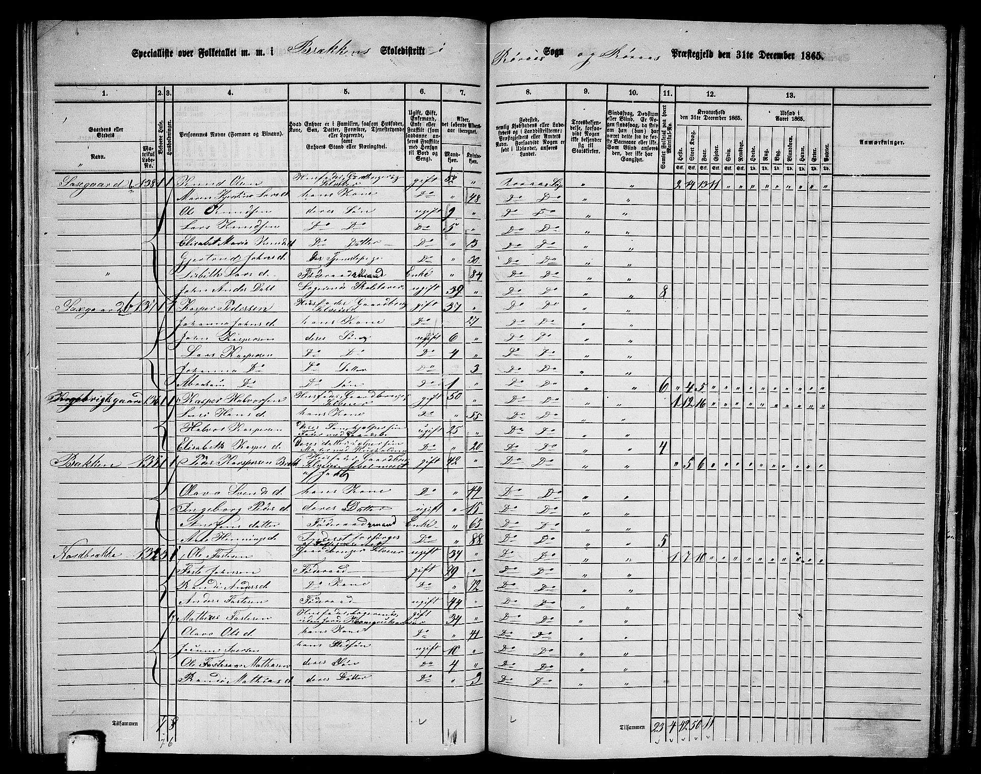 RA, 1865 census for Røros, 1865, p. 94