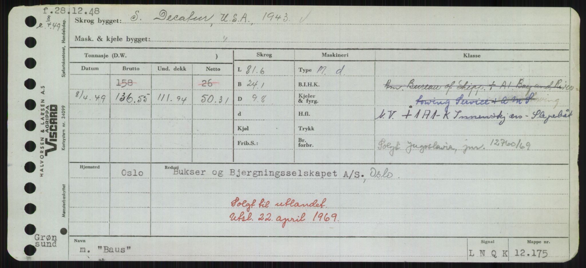 Sjøfartsdirektoratet med forløpere, Skipsmålingen, RA/S-1627/H/Hd/L0003: Fartøy, B-Bev, p. 403