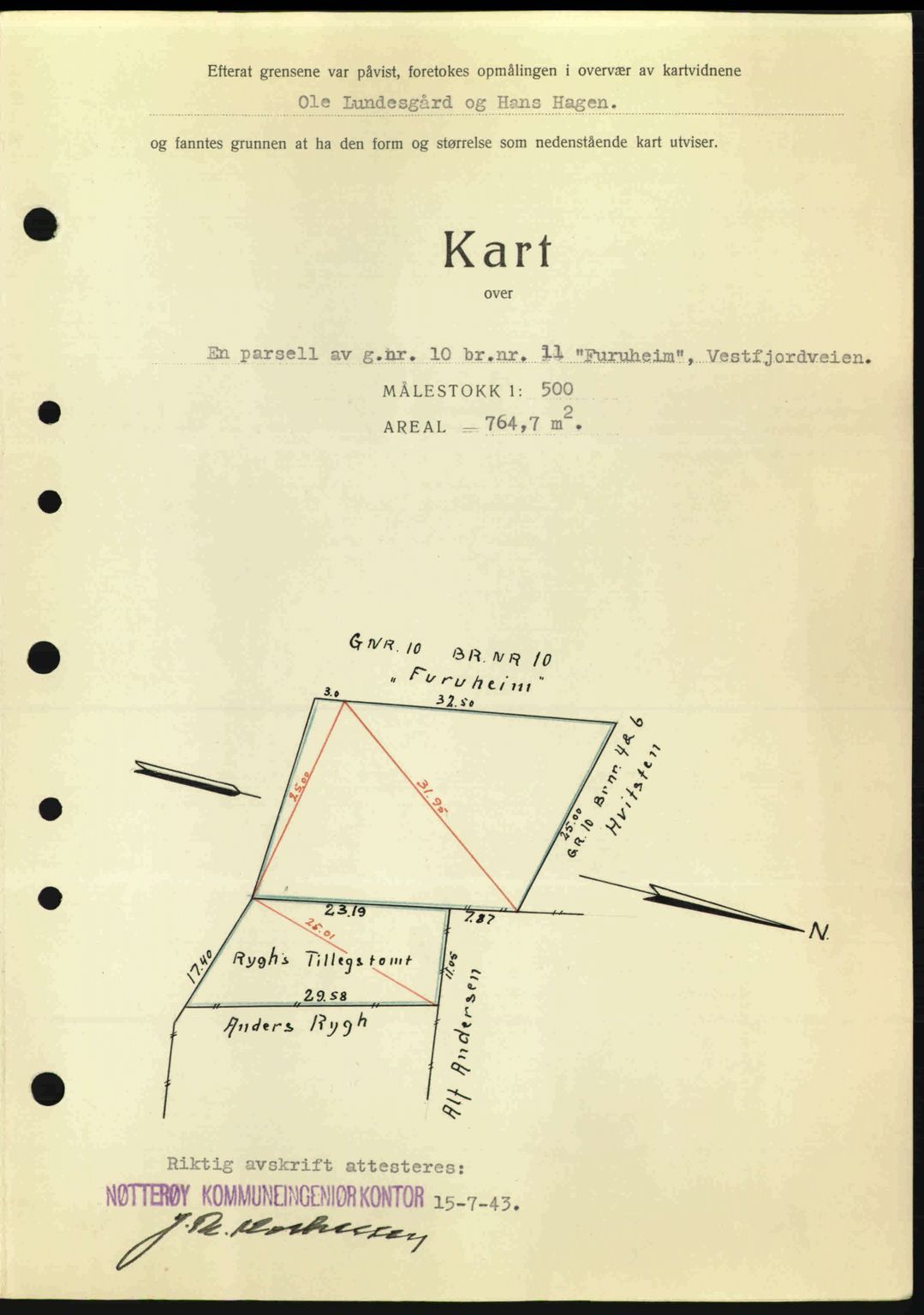 Tønsberg sorenskriveri, AV/SAKO-A-130/G/Ga/Gaa/L0013: Mortgage book no. A13, 1943-1943, Diary no: : 2133/1943