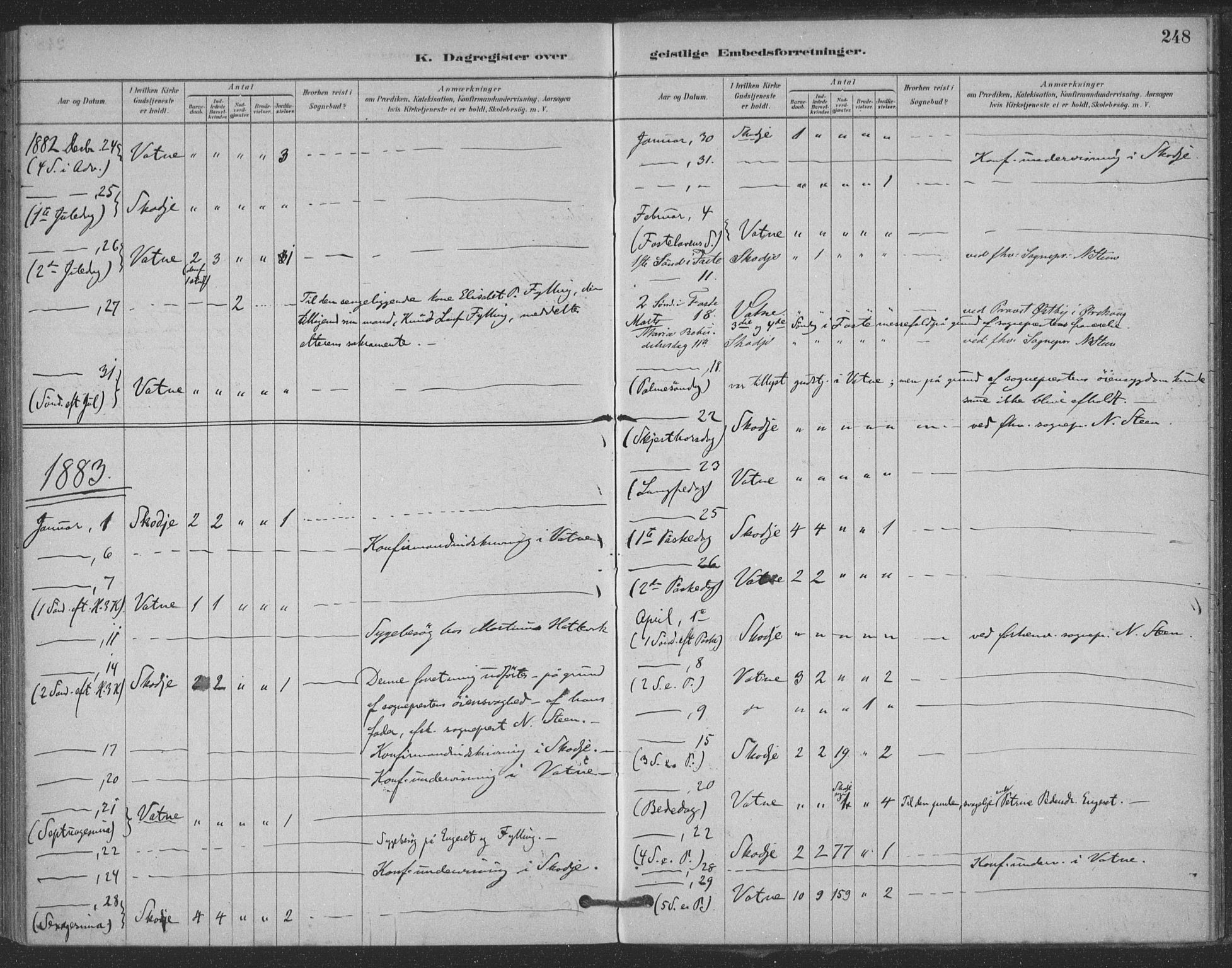 Ministerialprotokoller, klokkerbøker og fødselsregistre - Møre og Romsdal, AV/SAT-A-1454/524/L0356: Parish register (official) no. 524A08, 1880-1899, p. 248