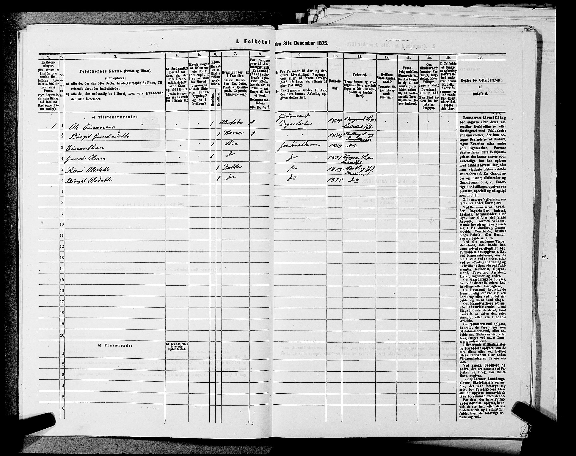 SAKO, 1875 census for 0616P Nes, 1875, p. 219