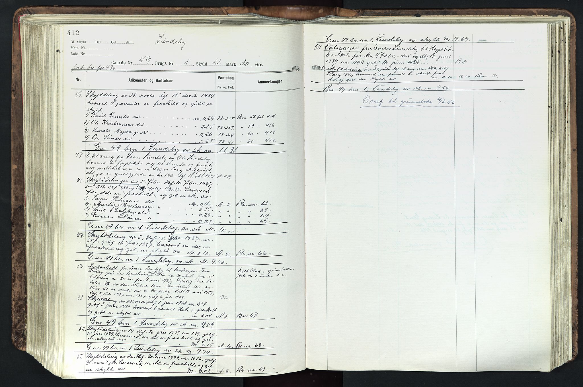 Solør tingrett, AV/SAH-TING-008/H/Ha/Hak/L0003: Mortgage register no. III, 1900-1935, p. 412