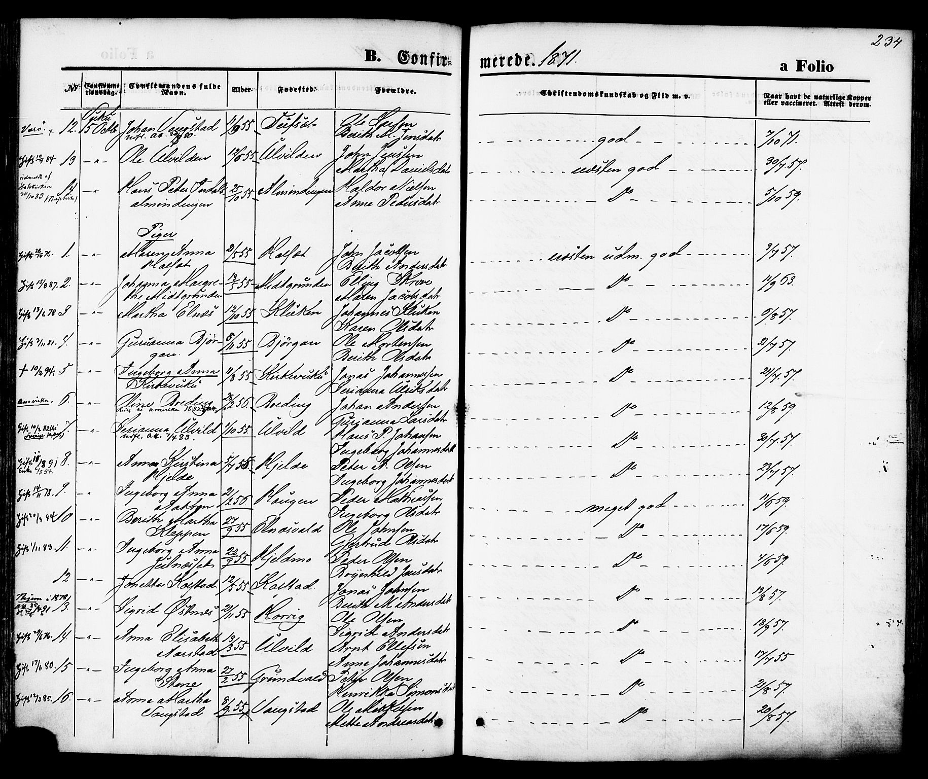 Ministerialprotokoller, klokkerbøker og fødselsregistre - Nord-Trøndelag, SAT/A-1458/723/L0242: Parish register (official) no. 723A11, 1870-1880, p. 234