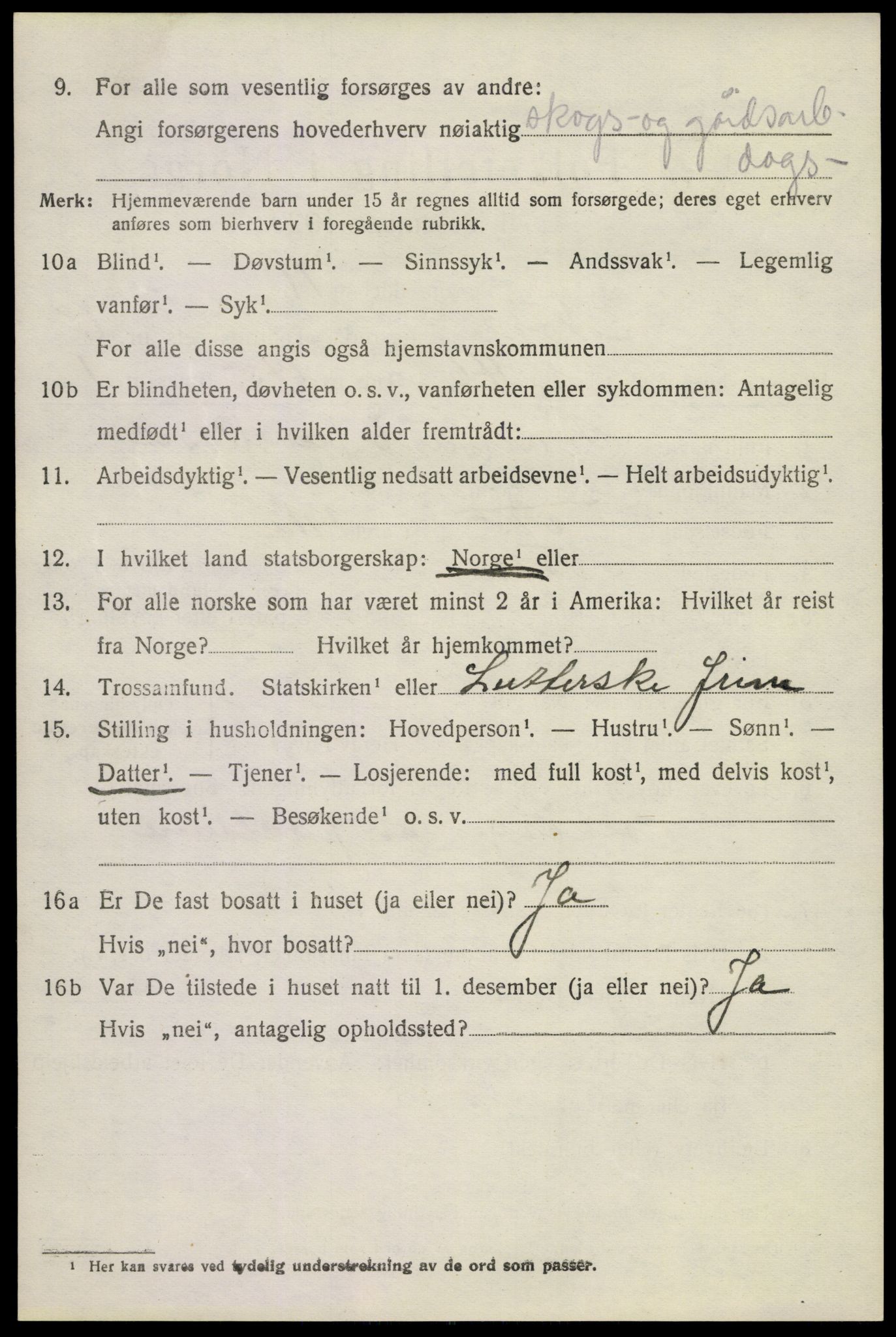 SAKO, 1920 census for Nore, 1920, p. 3039