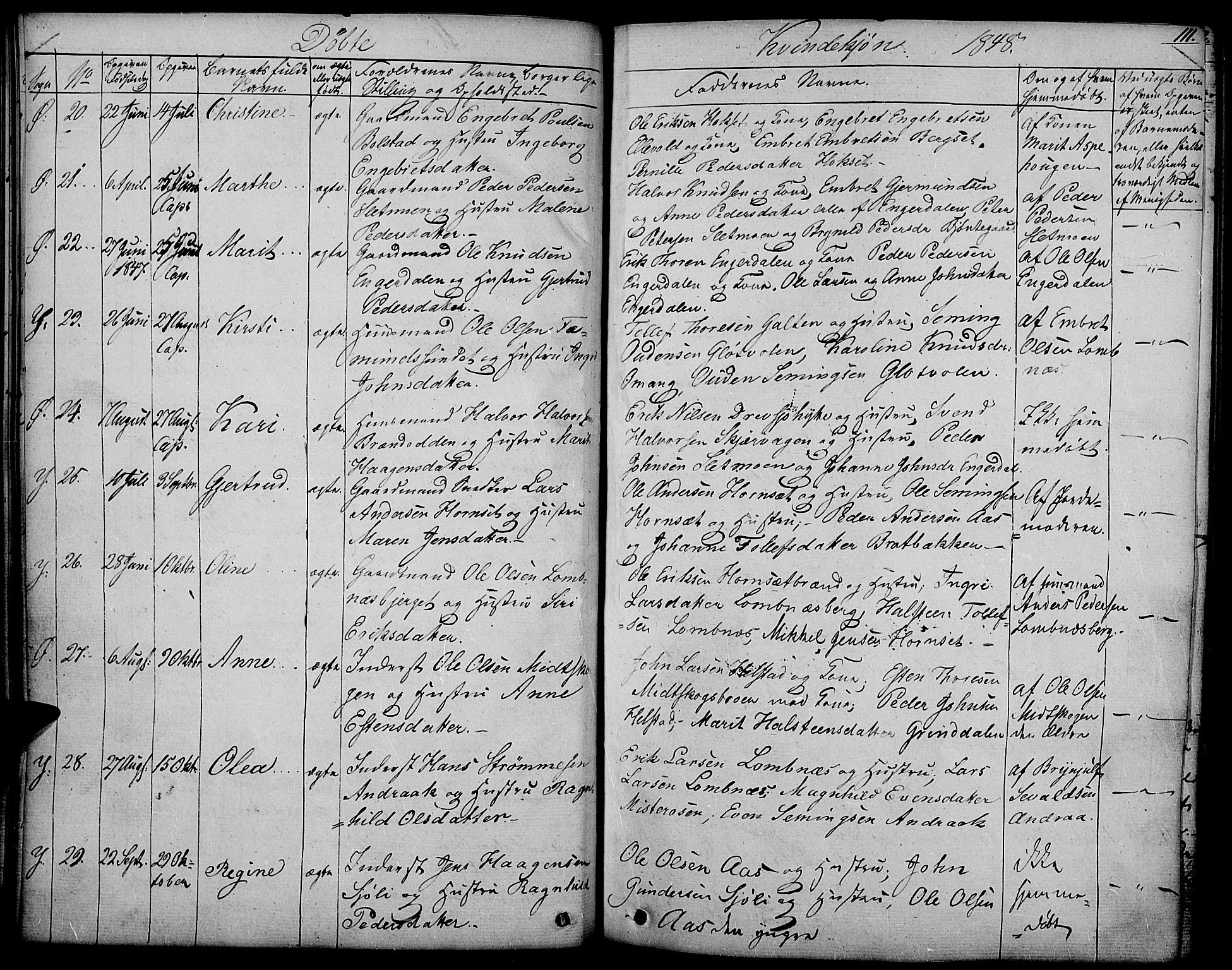 Rendalen prestekontor, AV/SAH-PREST-054/H/Ha/Haa/L0004: Parish register (official) no. 4, 1829-1852, p. 111