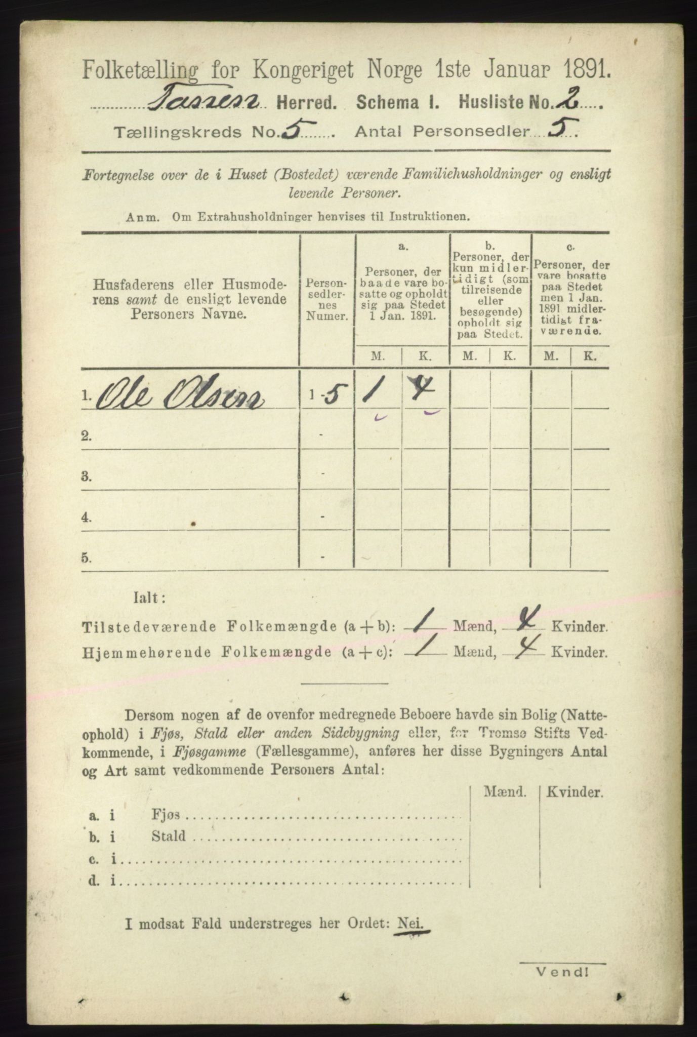 RA, 1891 census for 2025 Tana, 1891, p. 1870