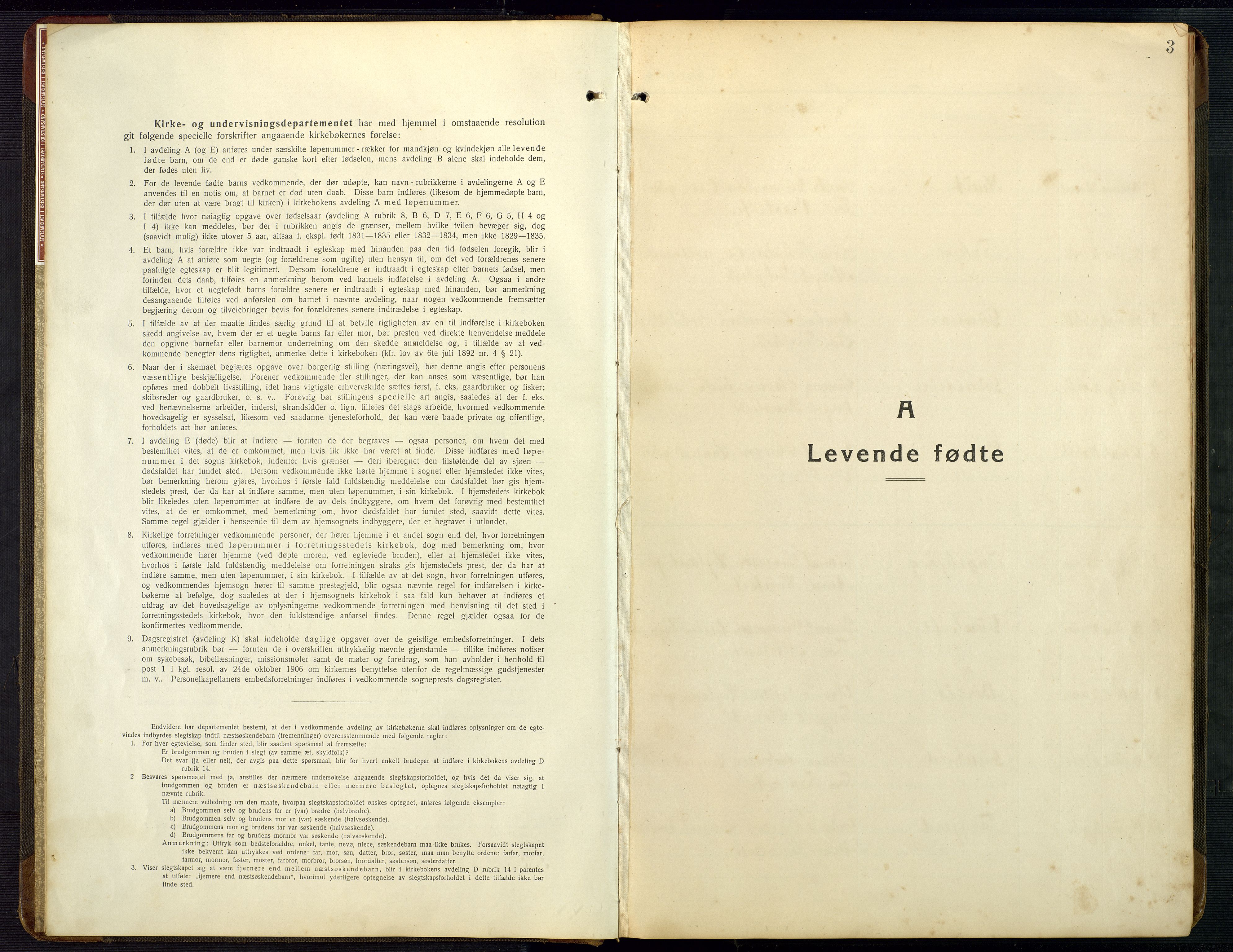 Bygland sokneprestkontor, SAK/1111-0006/F/Fb/Fba/L0003: Parish register (copy) no. B 3, 1920-1974, p. 3