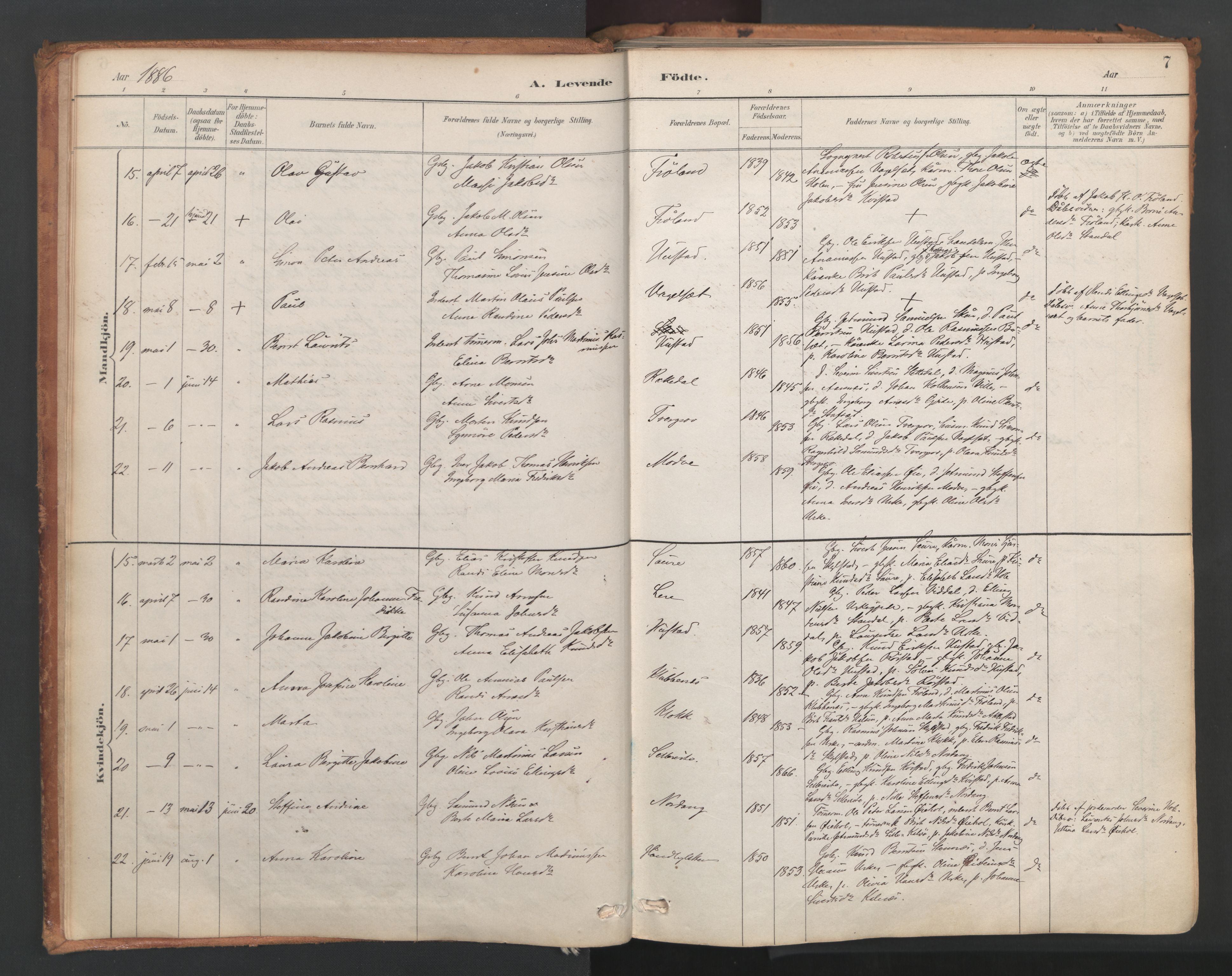 Ministerialprotokoller, klokkerbøker og fødselsregistre - Møre og Romsdal, AV/SAT-A-1454/515/L0211: Parish register (official) no. 515A07, 1886-1910, p. 7
