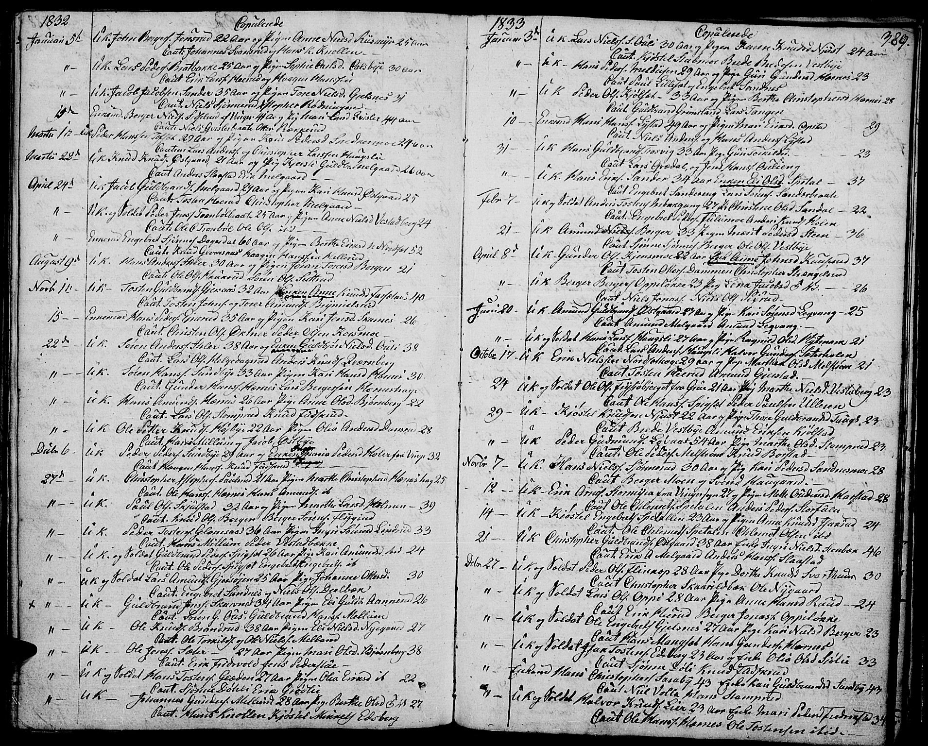 Strøm-Odalen prestekontor, AV/SAH-PREST-028/H/Ha/Haa/L0005: Parish register (official) no. 5, 1811-1850, p. 389