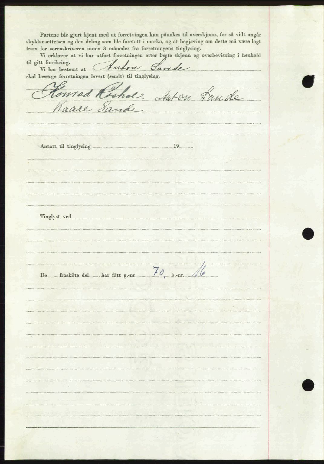 Romsdal sorenskriveri, AV/SAT-A-4149/1/2/2C: Mortgage book no. A31, 1949-1949, Diary no: : 3588/1949