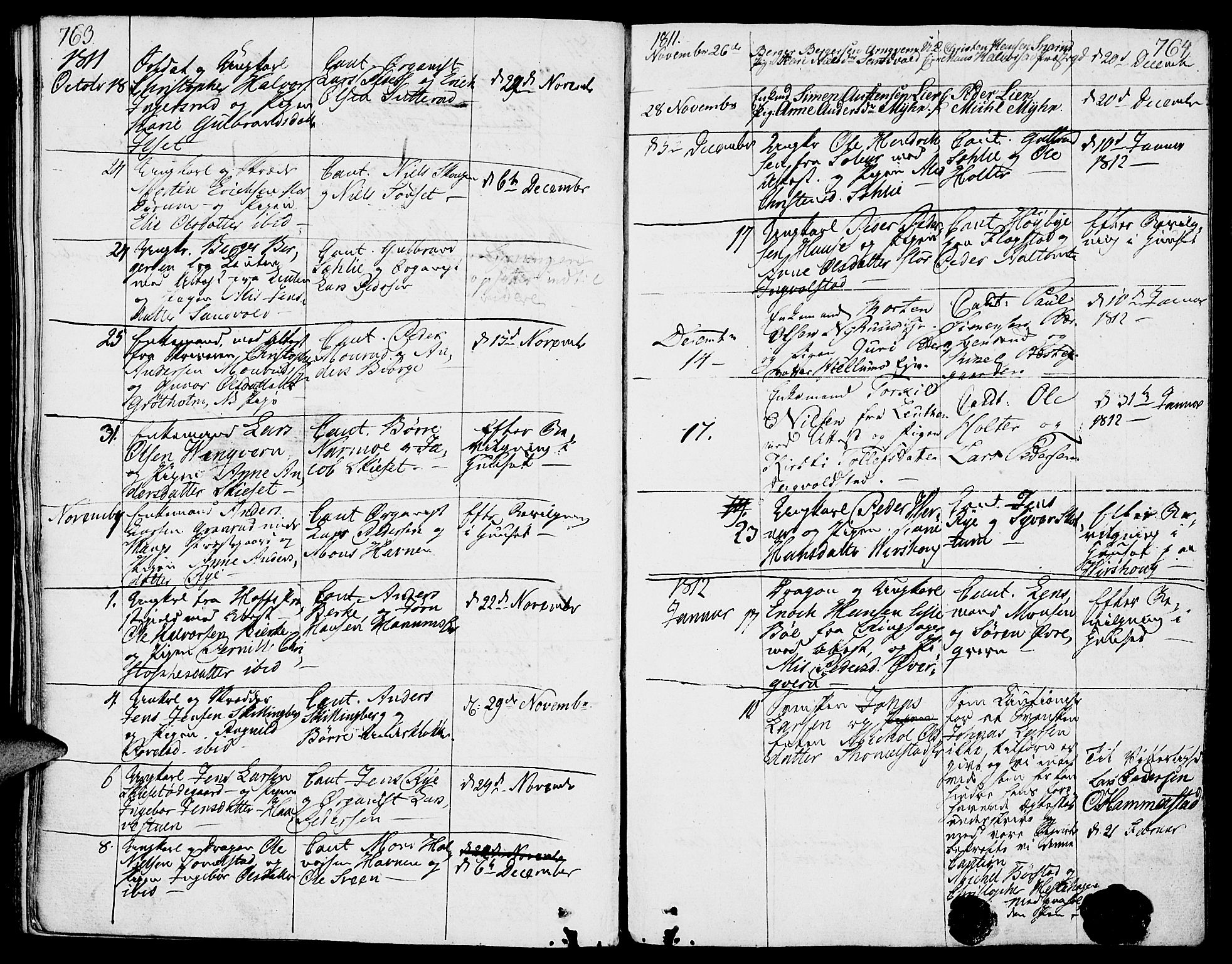 Vang prestekontor, Hedmark, AV/SAH-PREST-008/H/Ha/Haa/L0006: Parish register (official) no. 6 /1, 1809-1827, p. 763-764