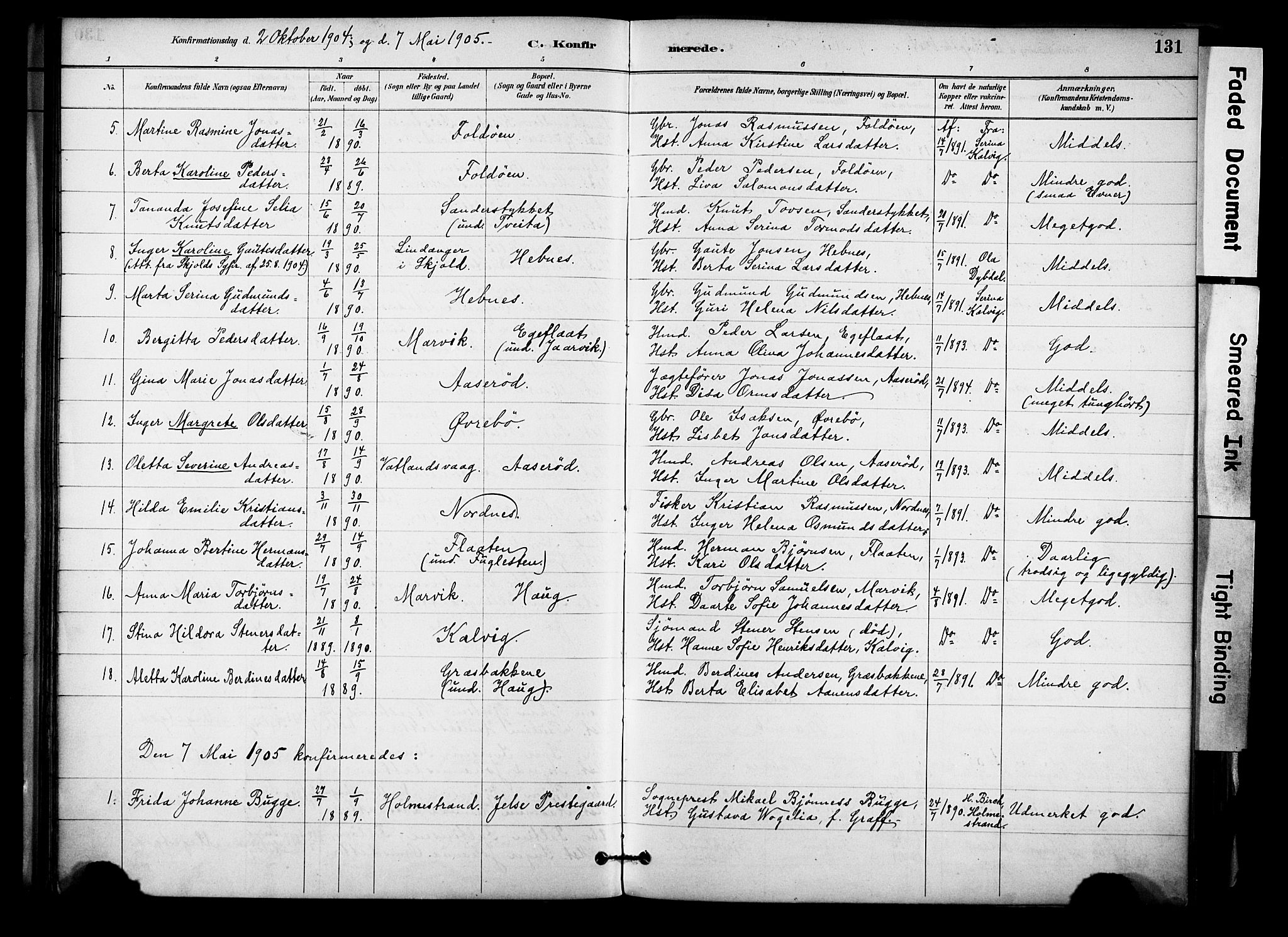 Jelsa sokneprestkontor, SAST/A-101842/01/IV: Parish register (official) no. A 10, 1884-1906, p. 131