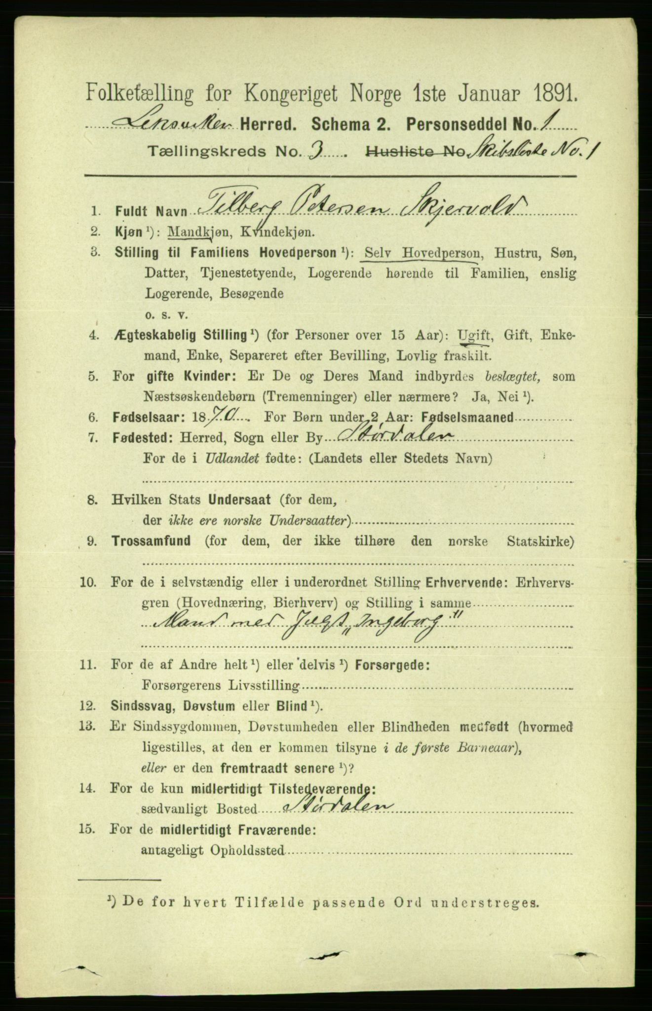 RA, 1891 census for 1718 Leksvik, 1891, p. 1823