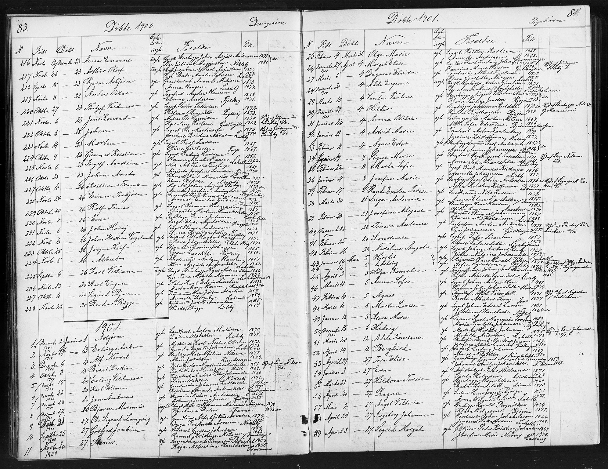 Glemmen prestekontor Kirkebøker, SAO/A-10908/G/Ga/L0006: Parish register (copy) no. 6, 1894-1908, p. 83-84