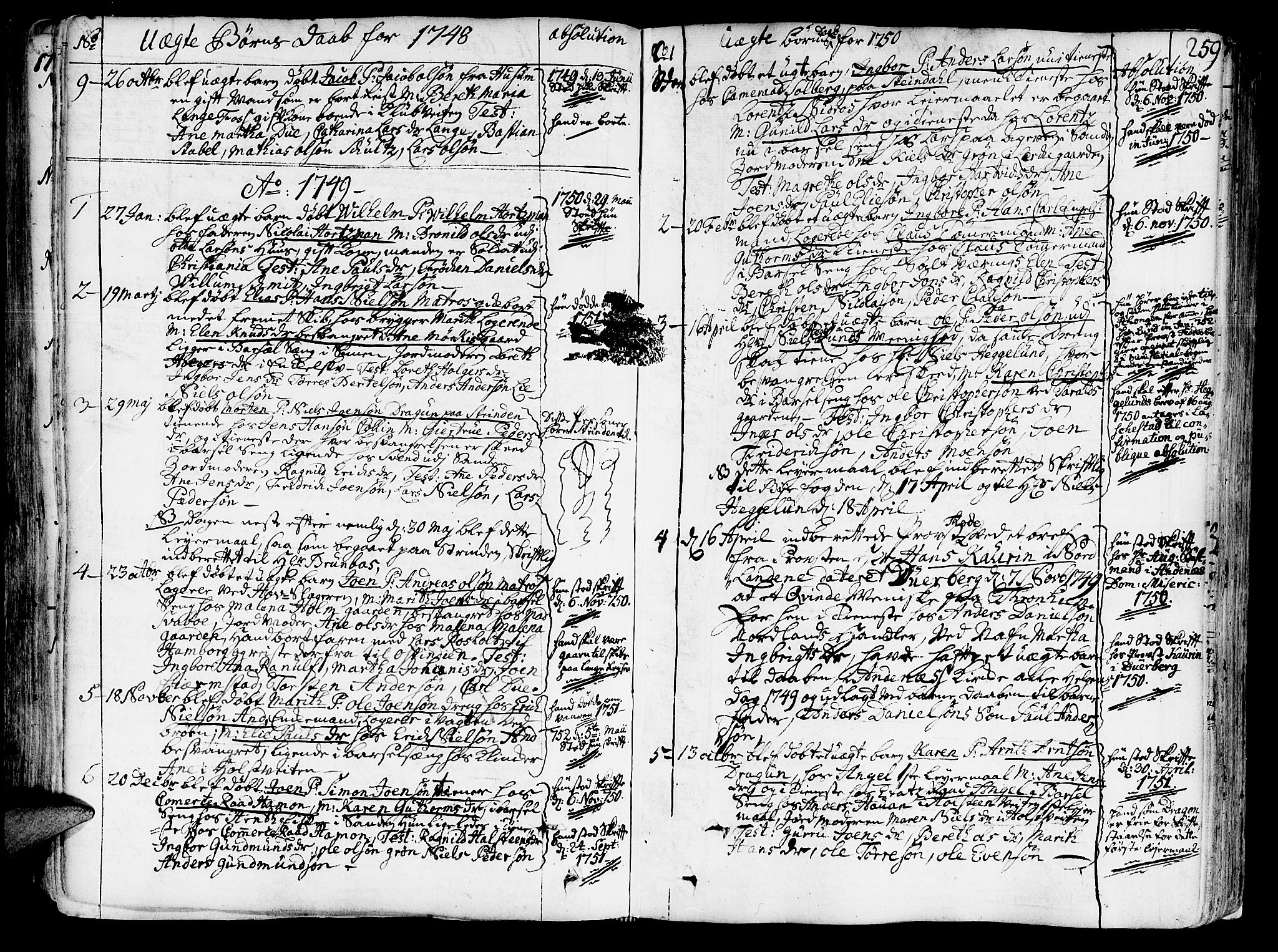Ministerialprotokoller, klokkerbøker og fødselsregistre - Sør-Trøndelag, SAT/A-1456/602/L0103: Parish register (official) no. 602A01, 1732-1774, p. 259